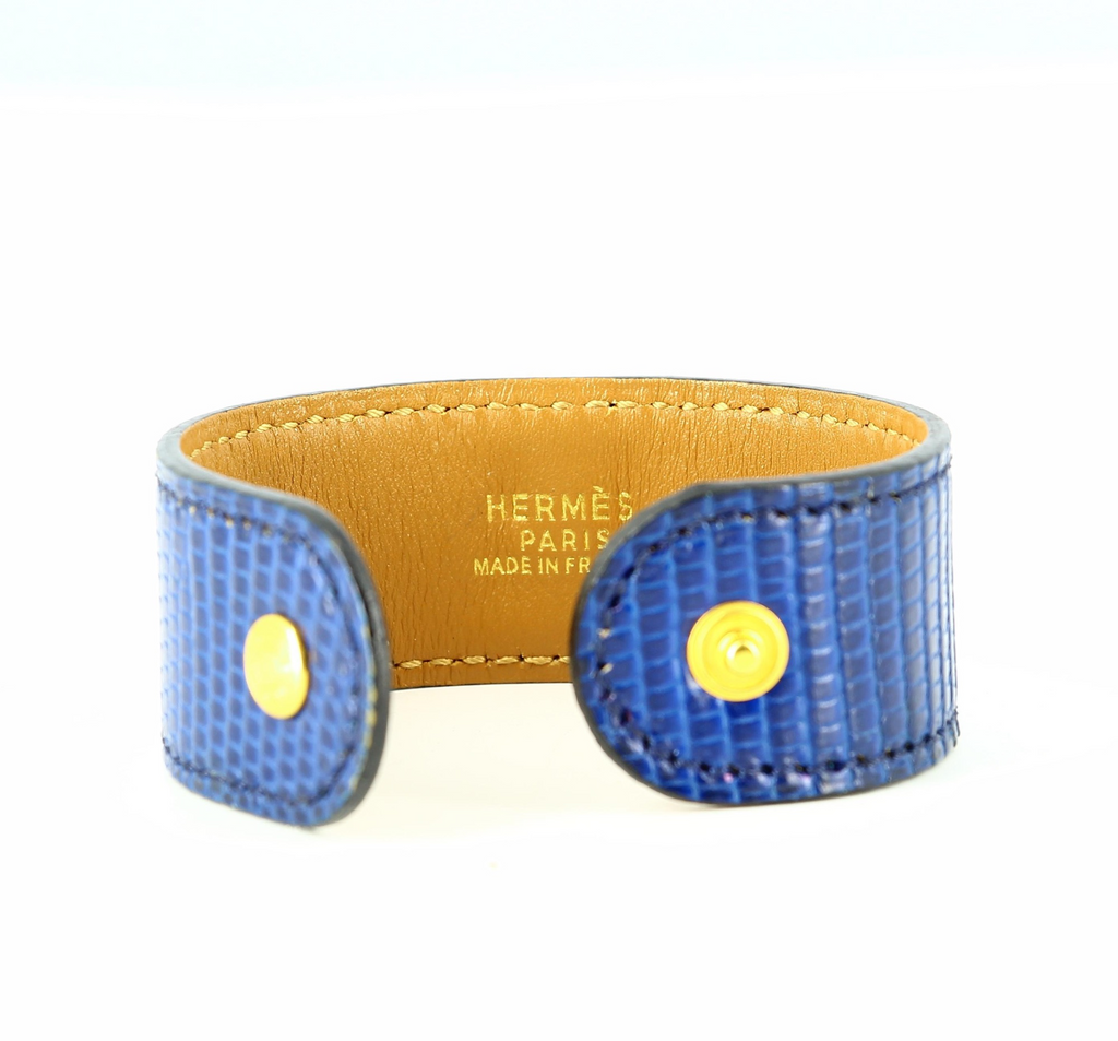 Hermes Medor blue lizard bracelet