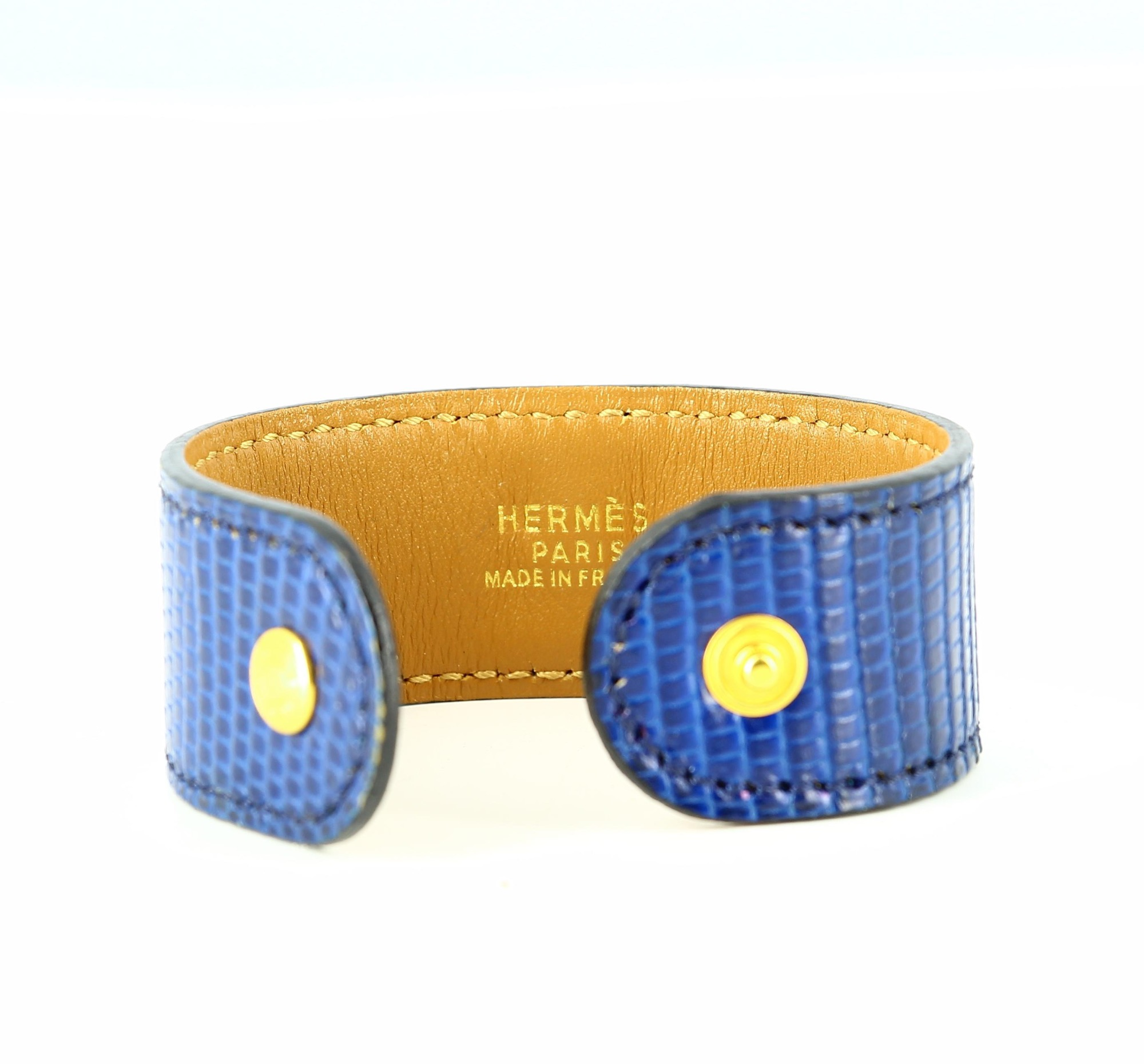 Hermes Medor blue lizard bracelet