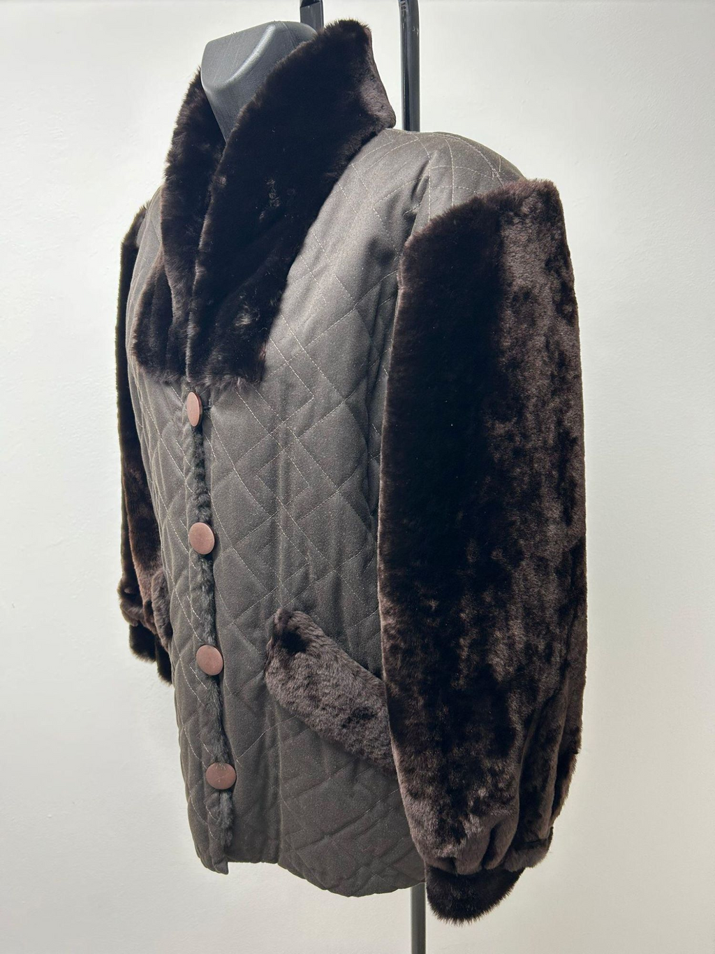 Yves Saint Laurent Brown Bimaterial Fur