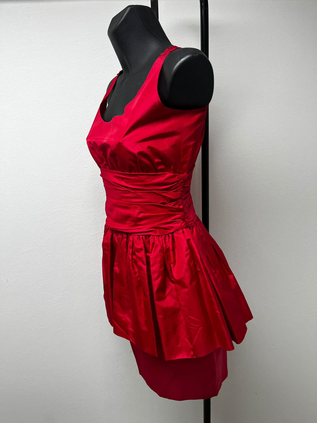 Azzaro Red Cocktail Peplum Dress