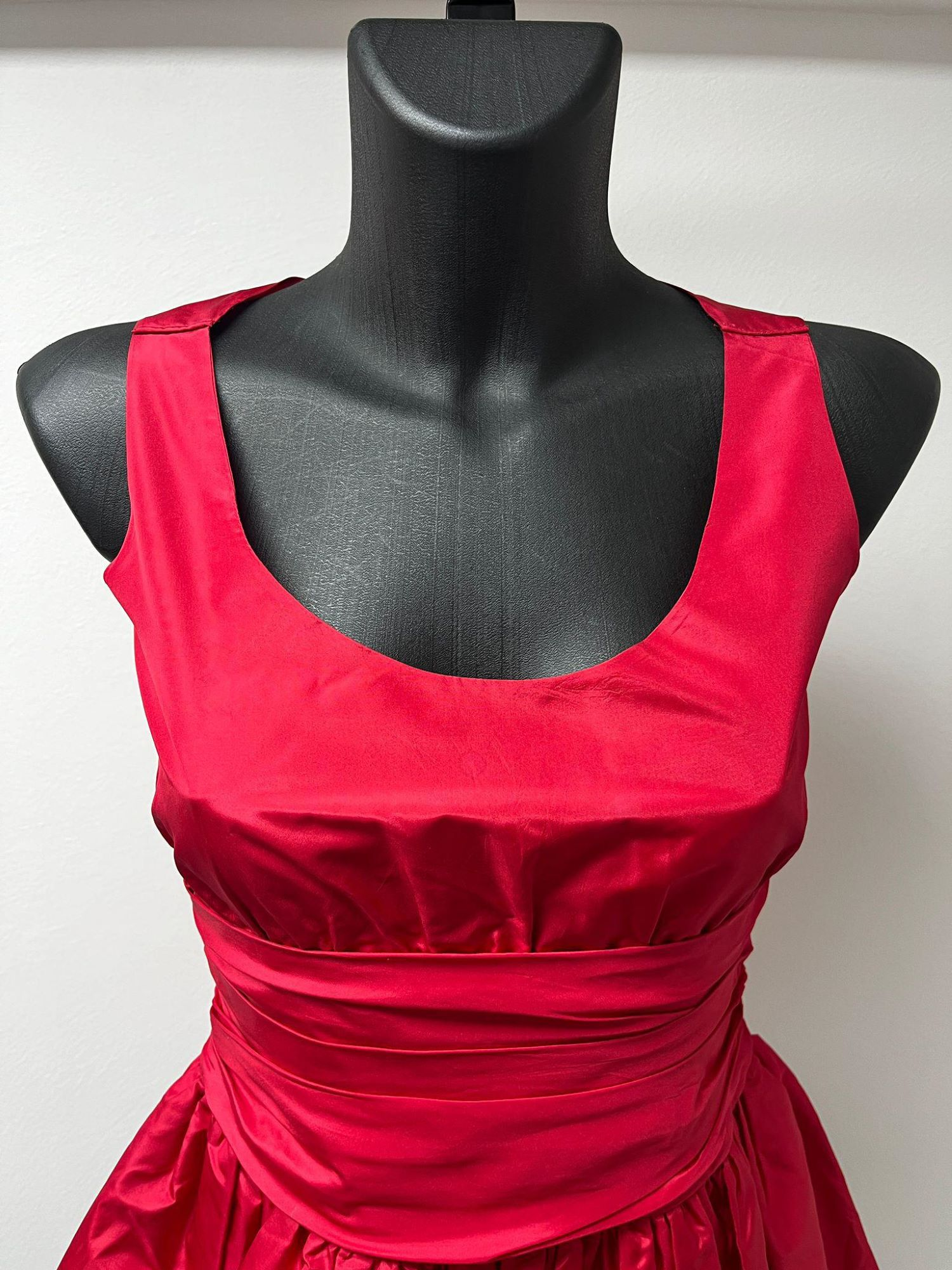 Azzaro Red Cocktail Peplum Dress