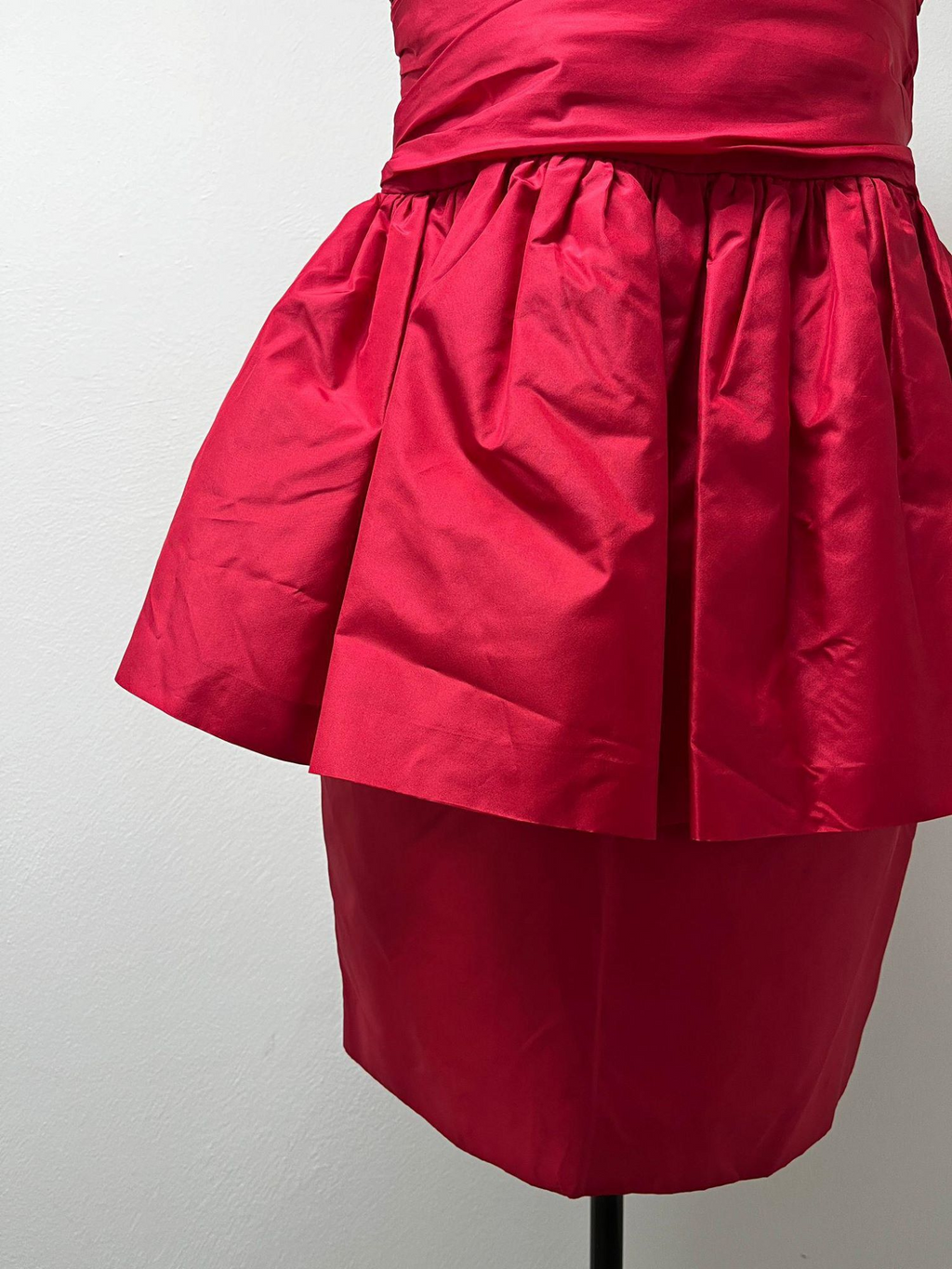 Azzaro Red Cocktail Peplum Dress