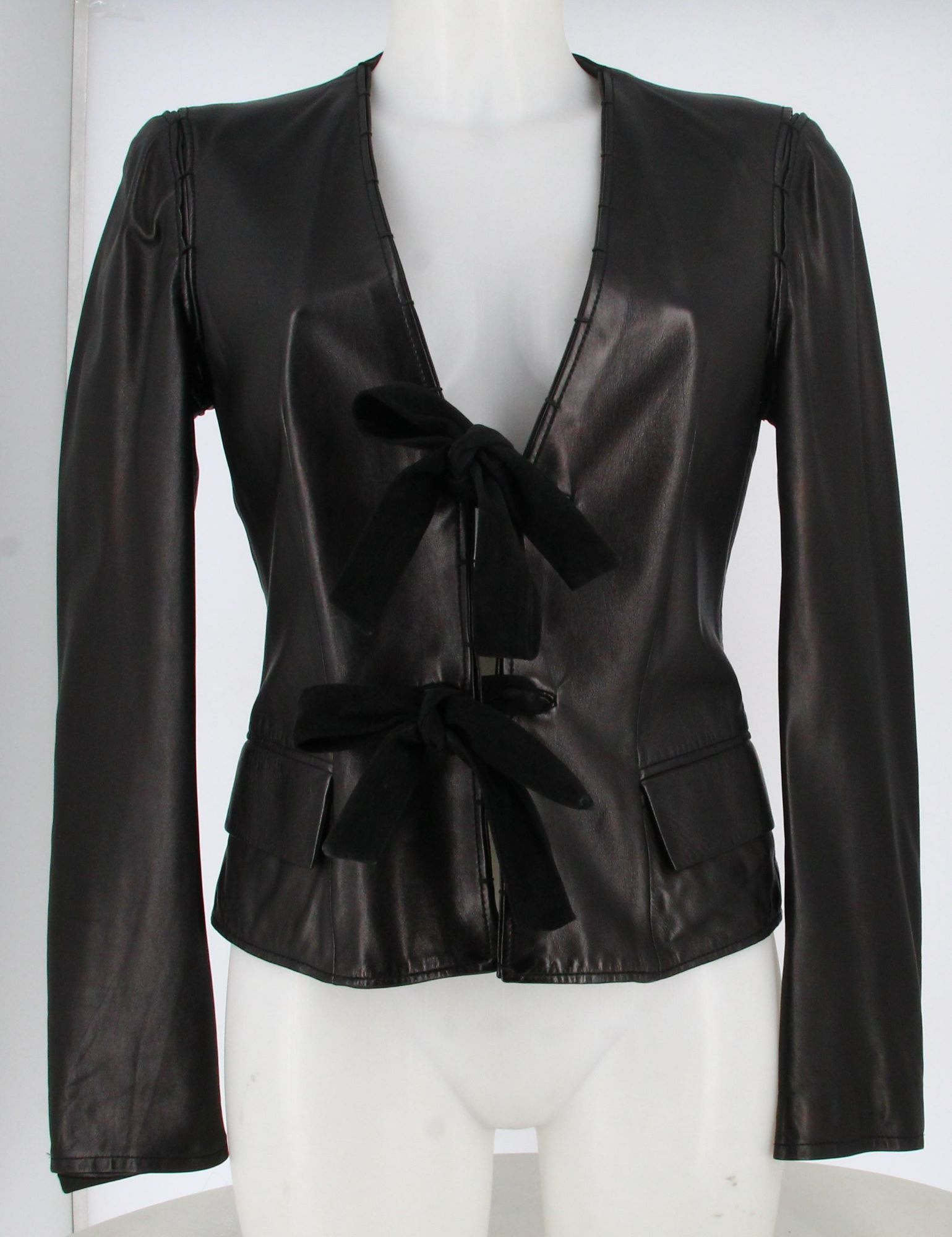 Yves Saint Laurent Rive Gauche Black Leather Jacket