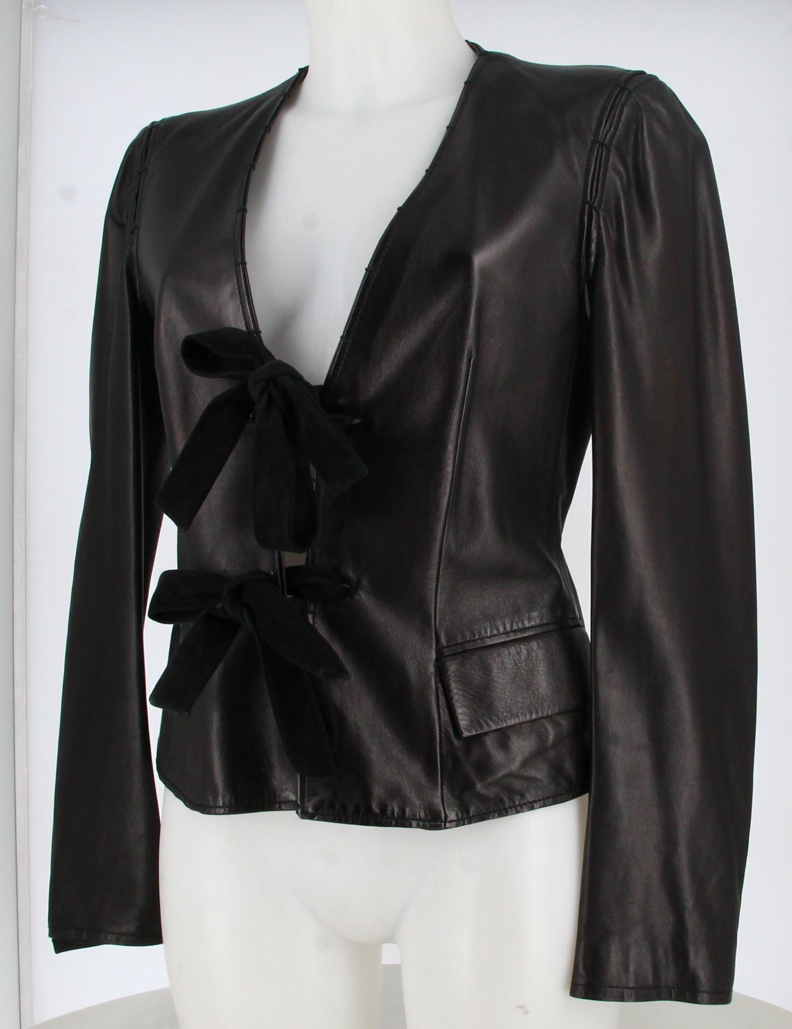 Yves Saint Laurent Rive Gauche Black Leather Jacket