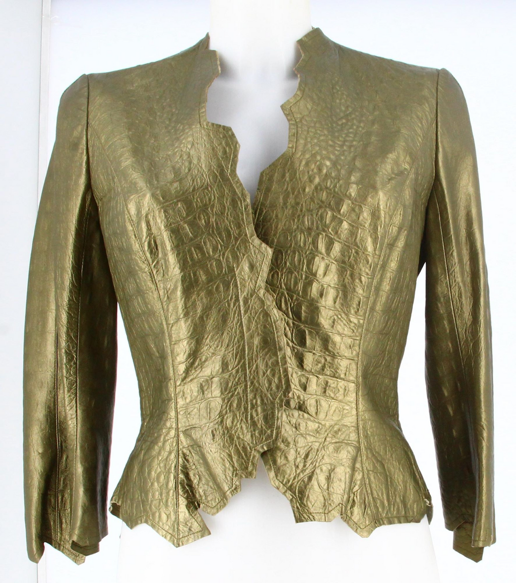Mugler Gold Leather Jacket