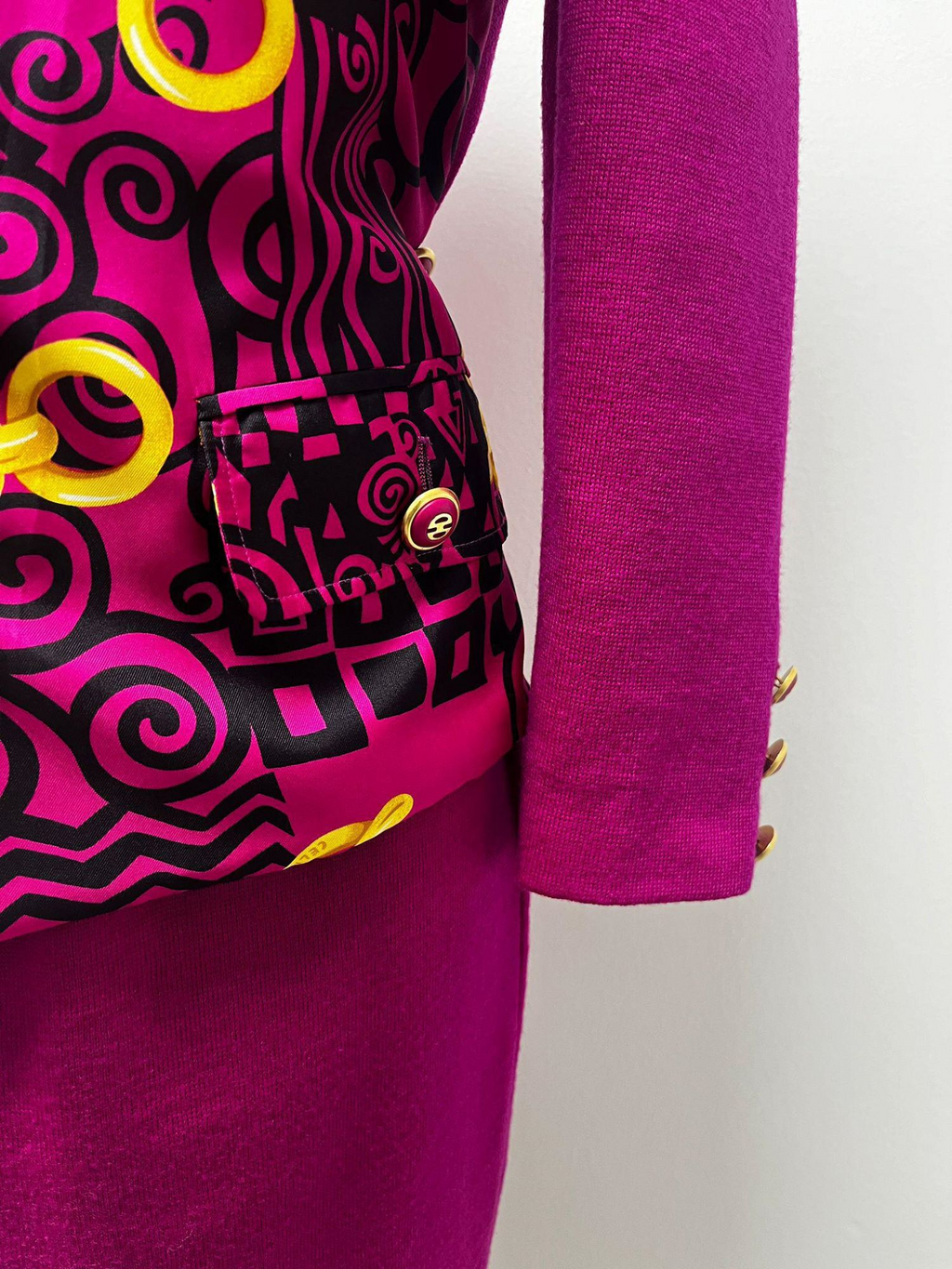 Celine Wool Fuchsia Set ( Jacket + Skirt)
