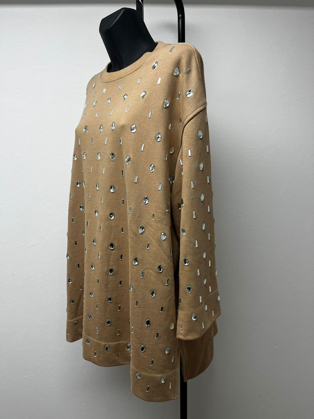 Dries Van Noten Beige Sweater with Crystals Ma boutique