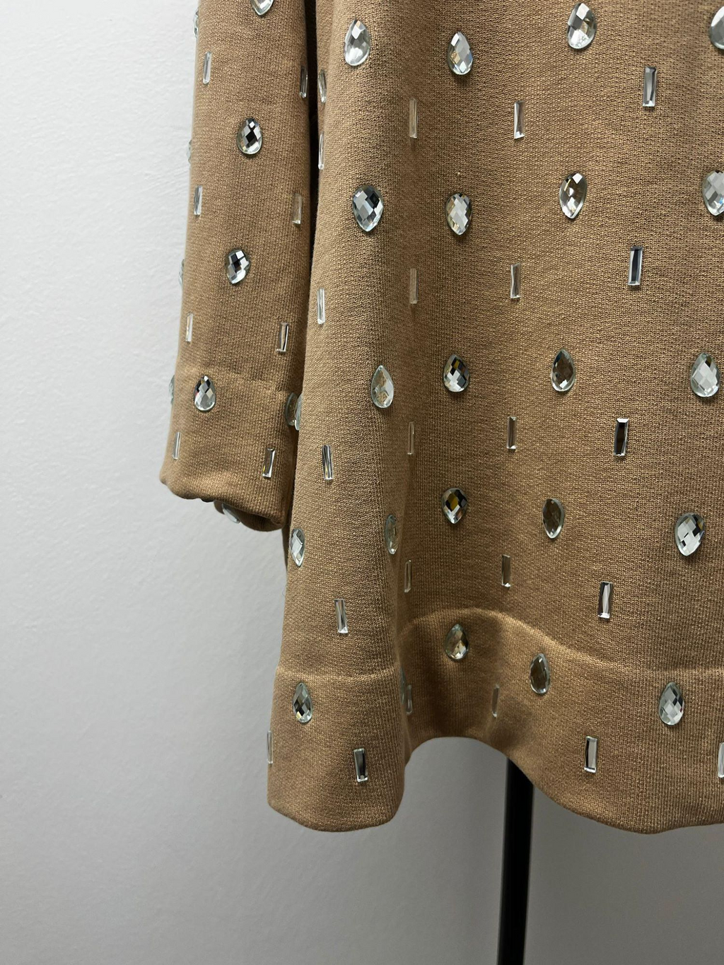 Dries Van Noten Beige Sweater with Crystals Ma boutique