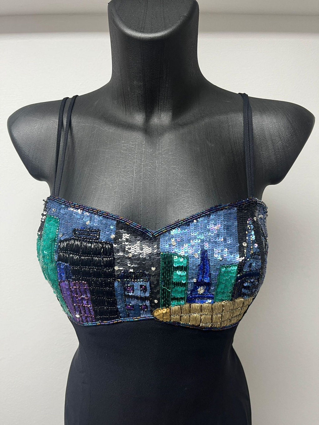 Louis Féraud Dress with Sequins Top Bustier (1992/1993)