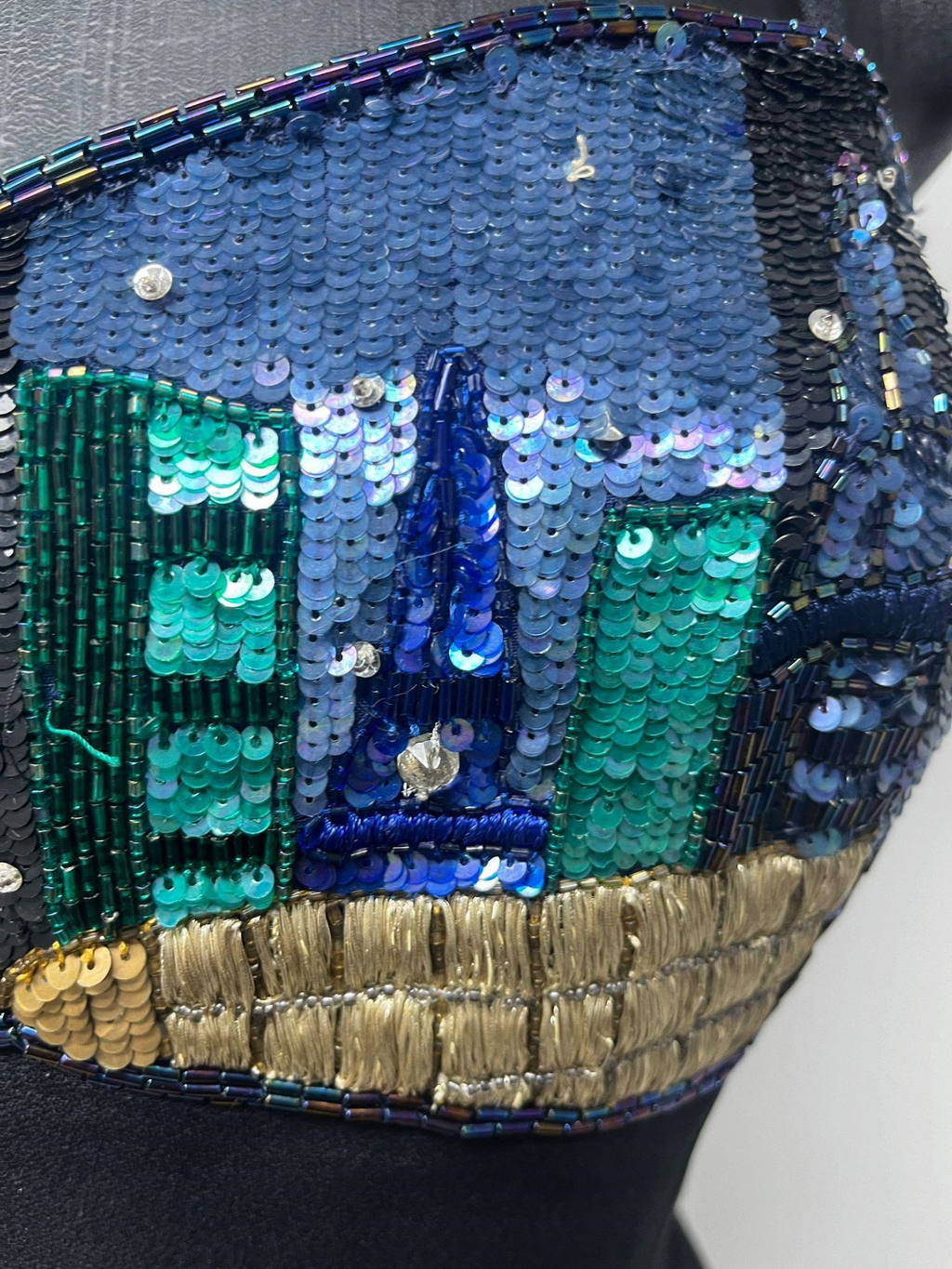 Louis Féraud Dress with Sequins Top Bustier (1992/1993)