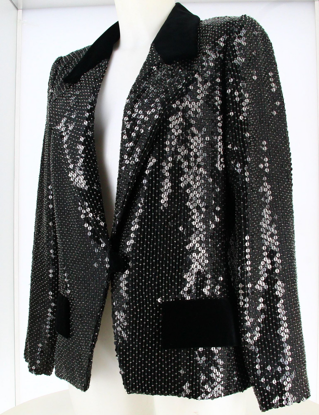 90's Miss V Valentino Sequins Black Jacket