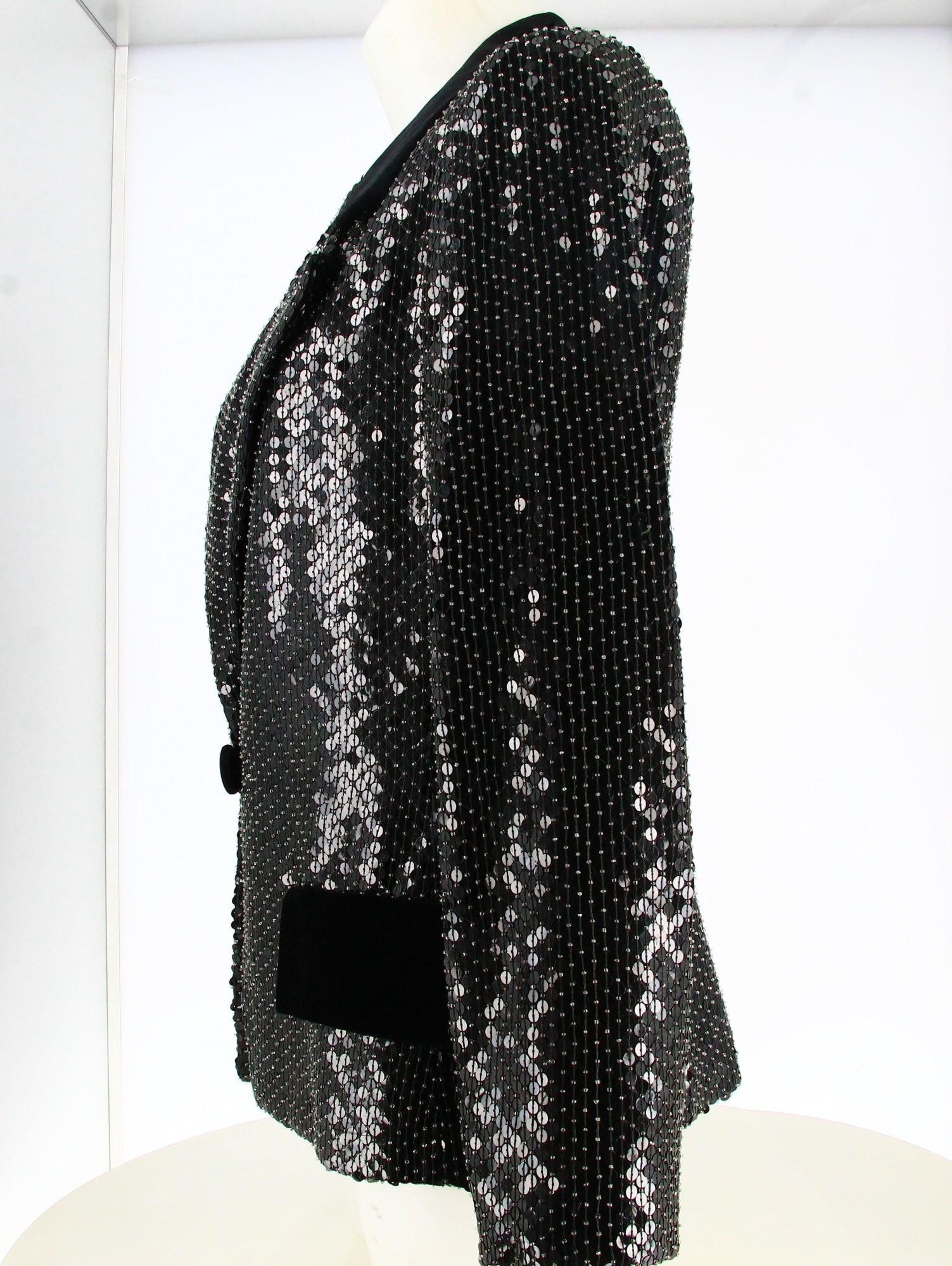 90's Miss V Valentino Sequins Black Jacket