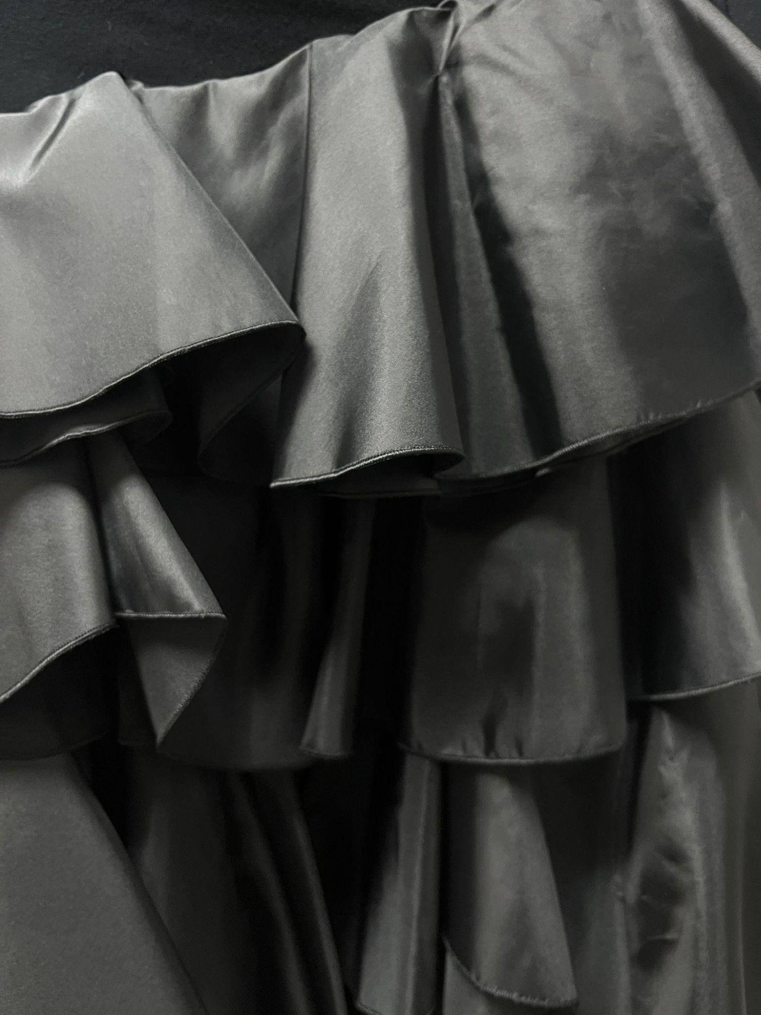 Louis Féraud Flounced Black Gown