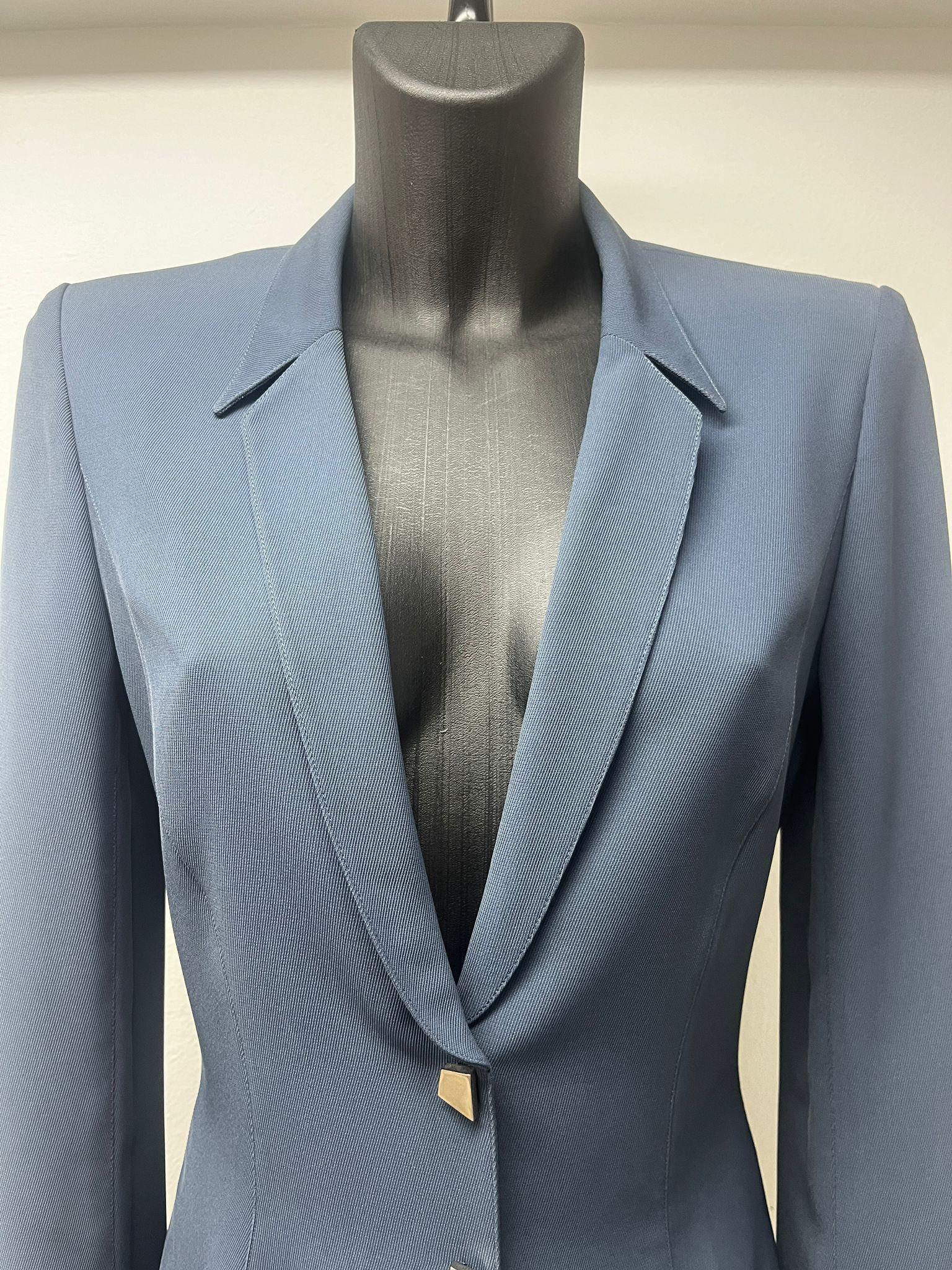 Thierry Mugler Blue Grey Blazer with Metallic details