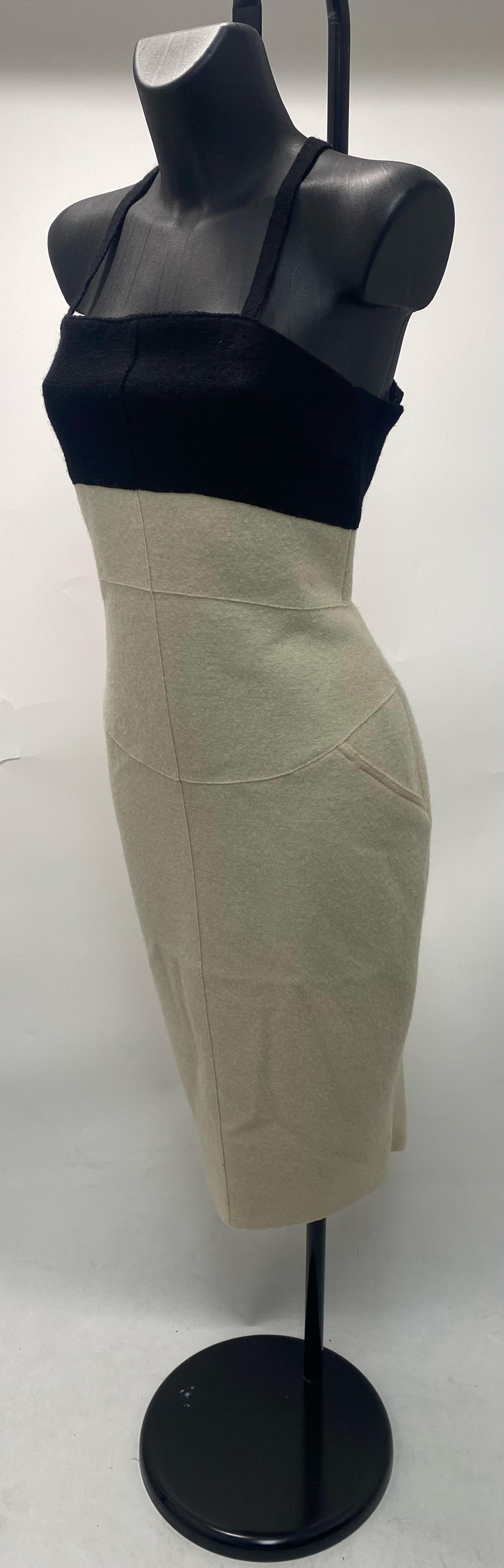 Chanel Black and White Wool Dress