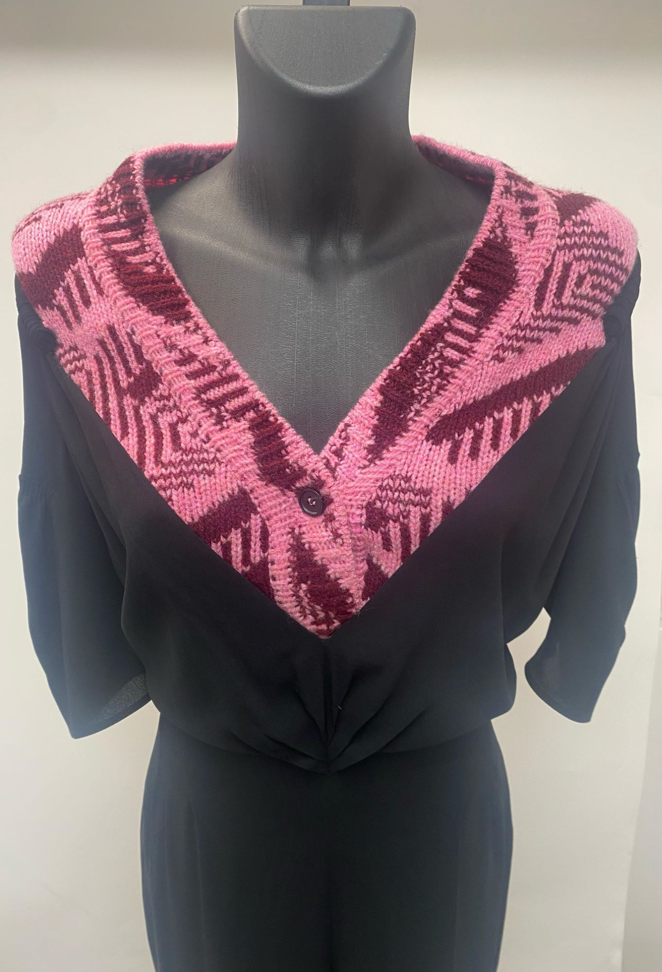 Prada Short-Sleeved Jumpsuit with Jacquard V-Neck