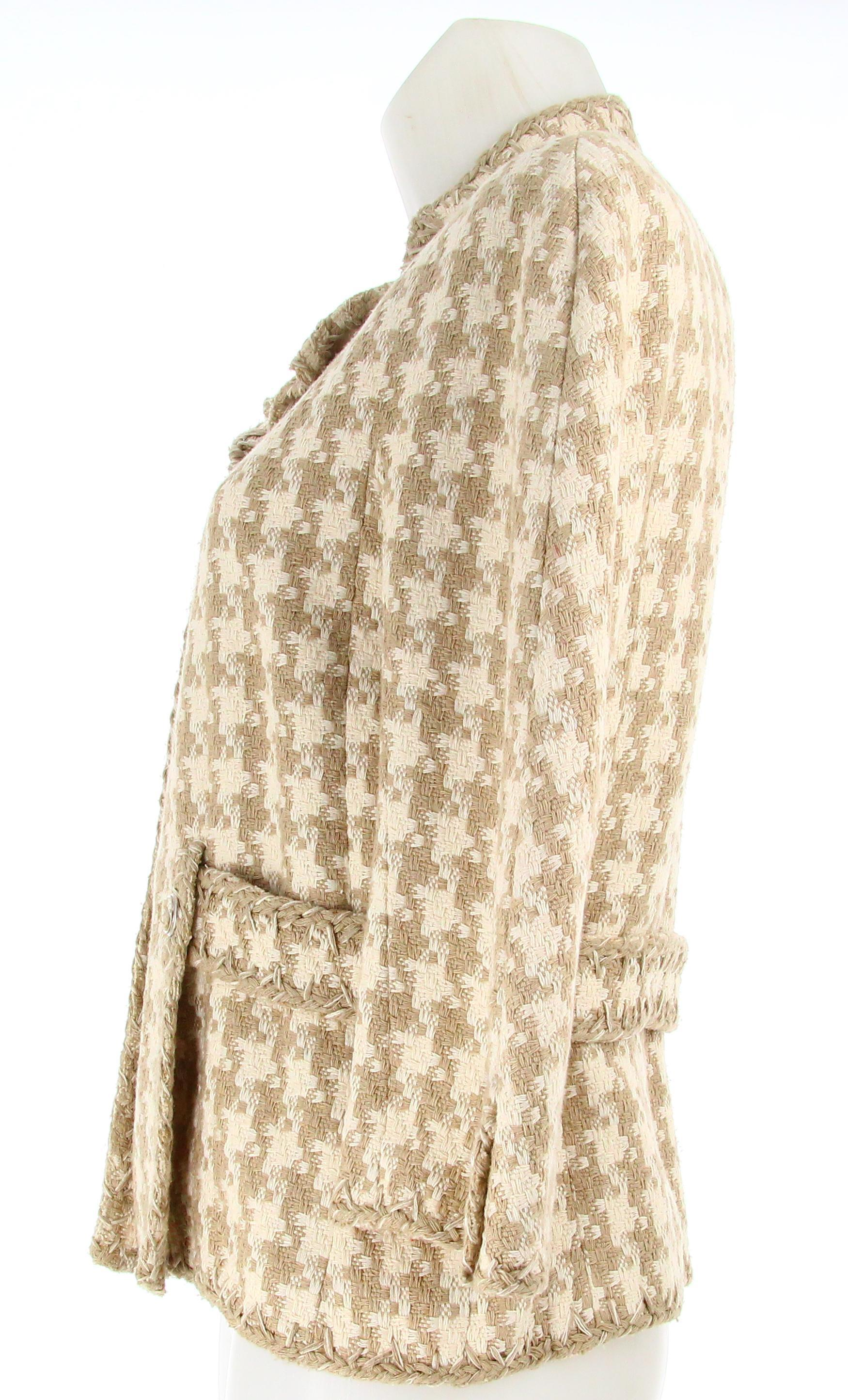 Chanel Beige Carreaux Suit Jacket