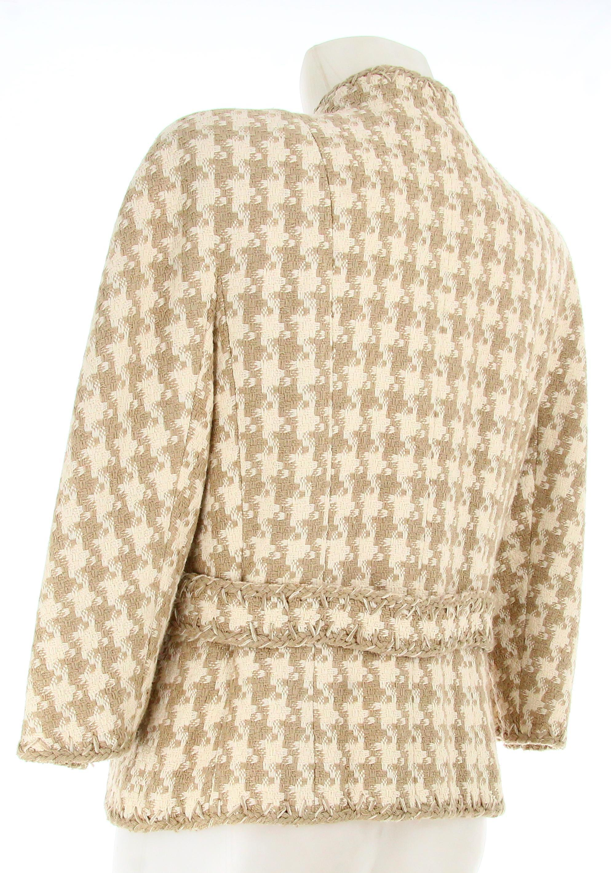 Chanel Beige Carreaux Suit Jacket