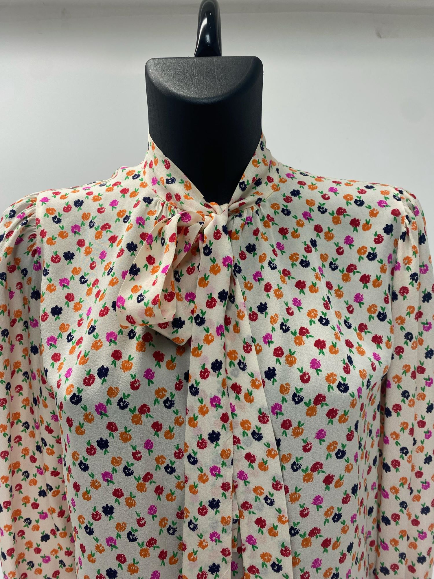 Yves Saint Laurent Fruits Blouse with Lavallière