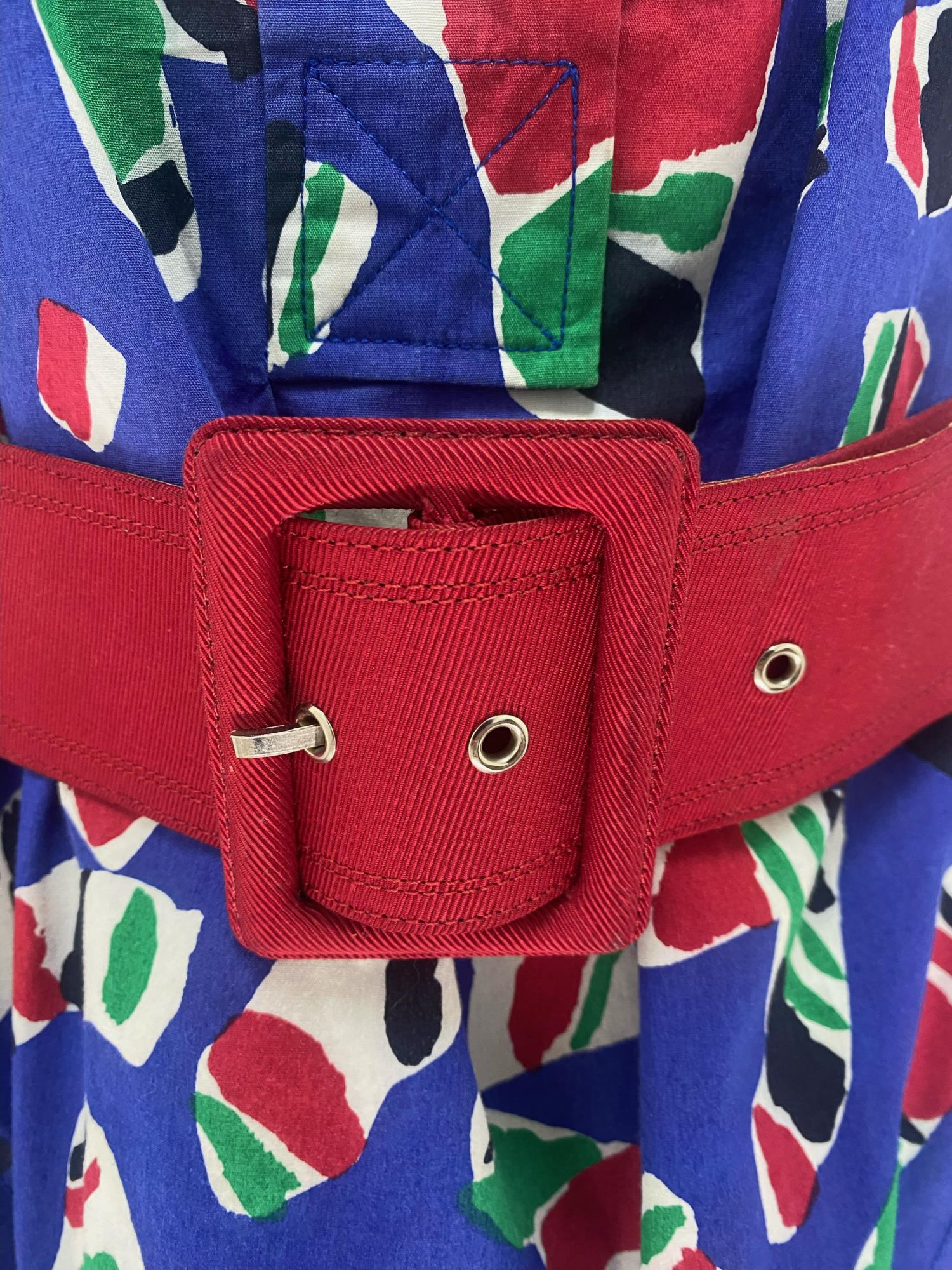 Yves Saint Laurent Abstract Dress with Belts