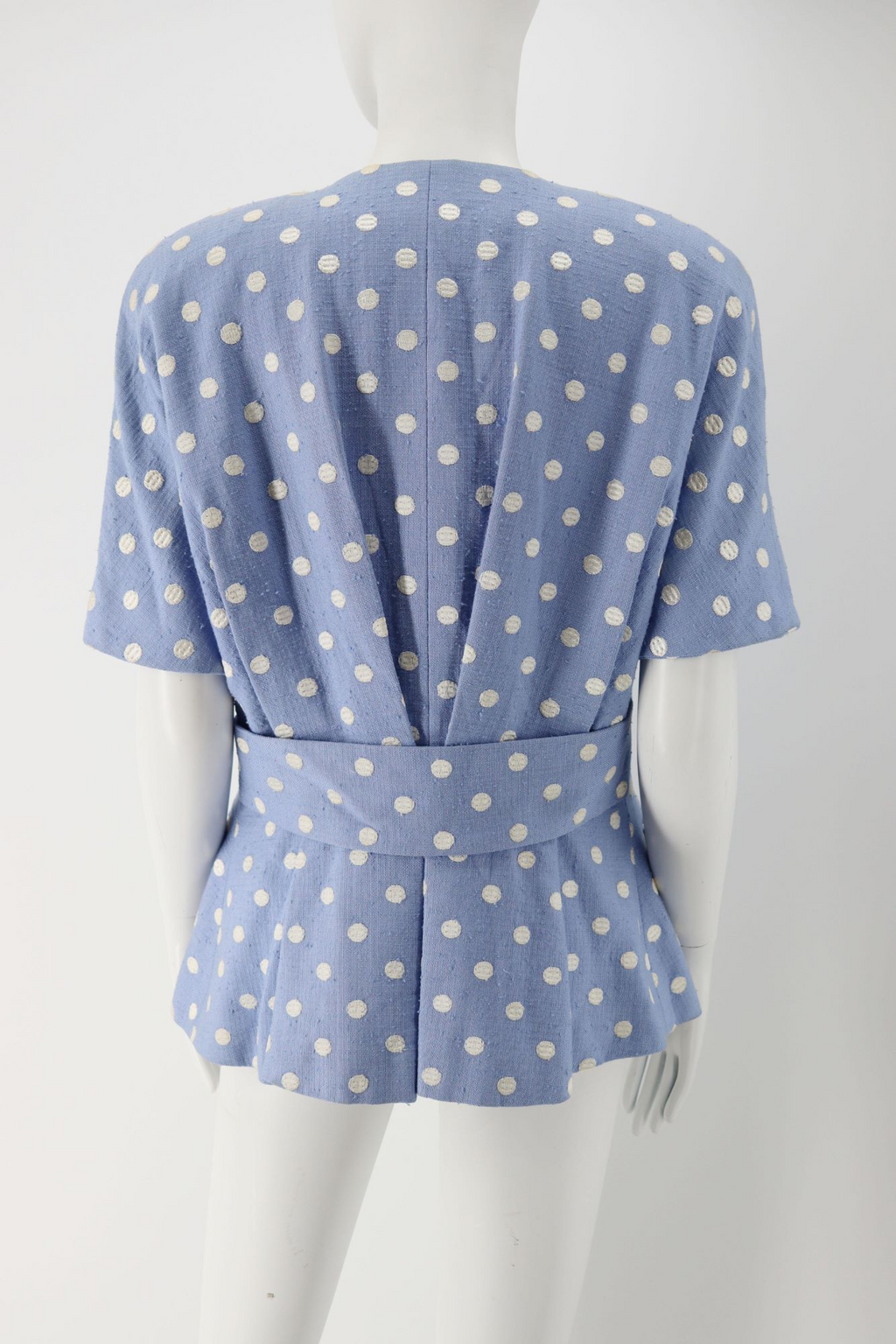 Christian Dior Blue Linen Polka Jacket