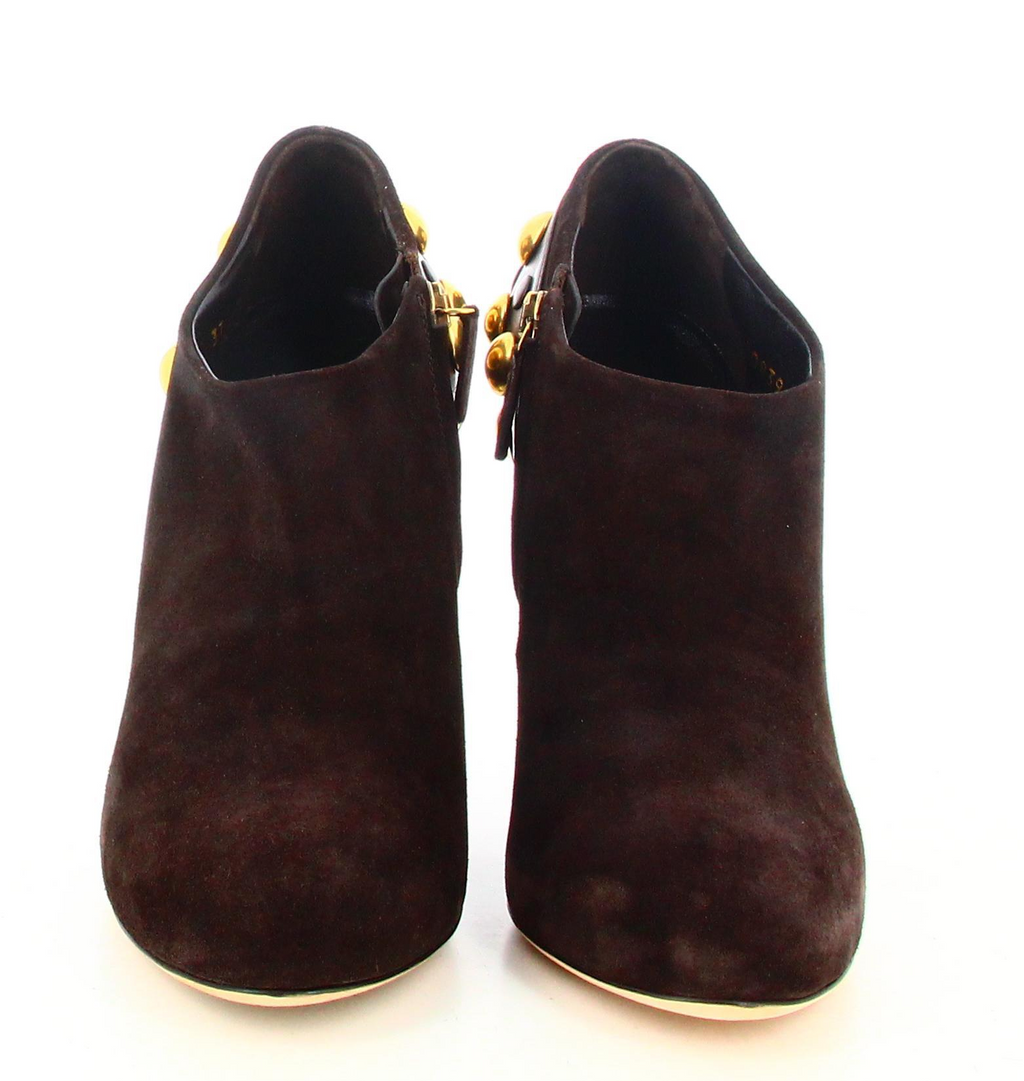 Gucci Heeled Boots Brown Suede