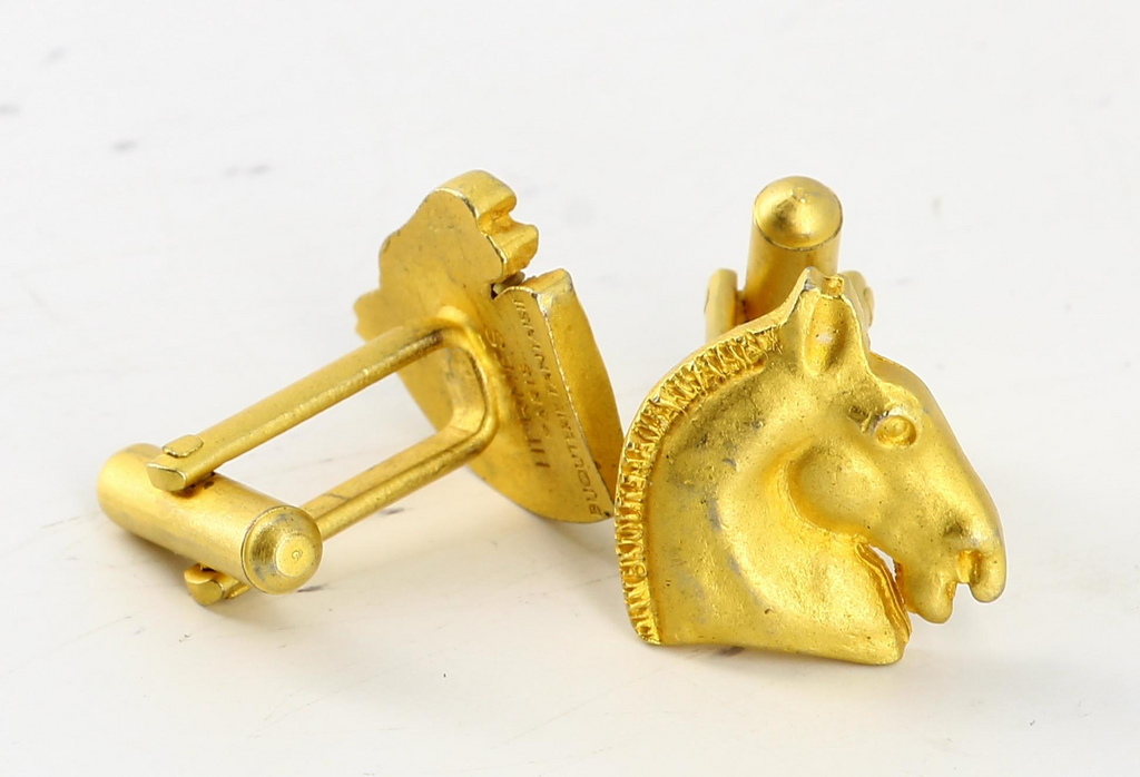 Hermes Golden Horsehead Cufflinks