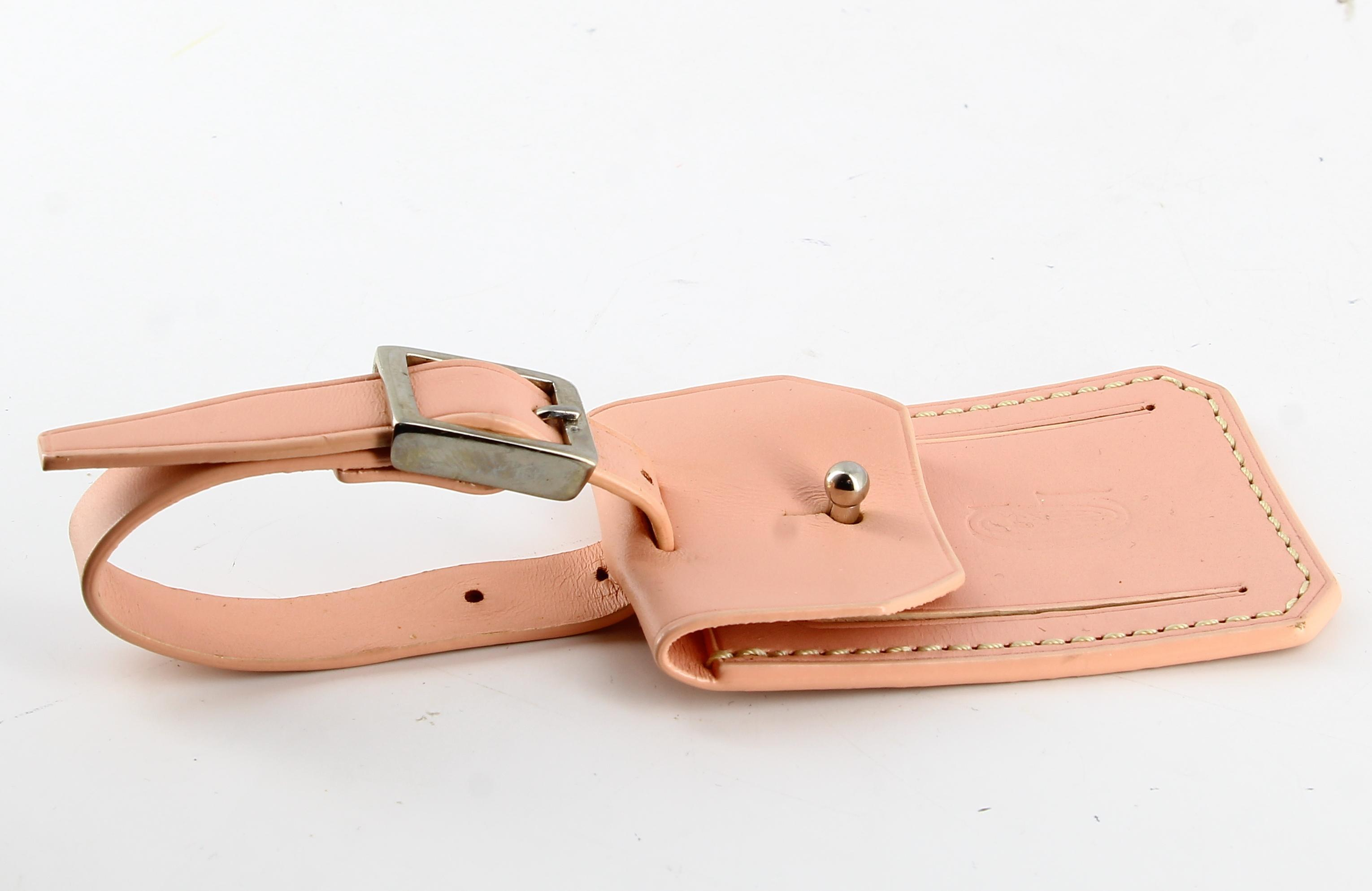 Goyard Pink Leather Name Tag