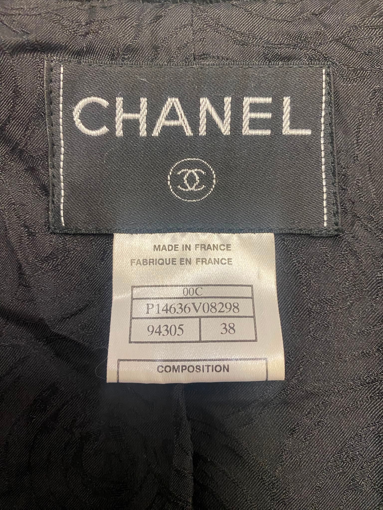 Chanel Black Sequins Tweed Jacket - Size 38 (Cruise Collection - 2000)