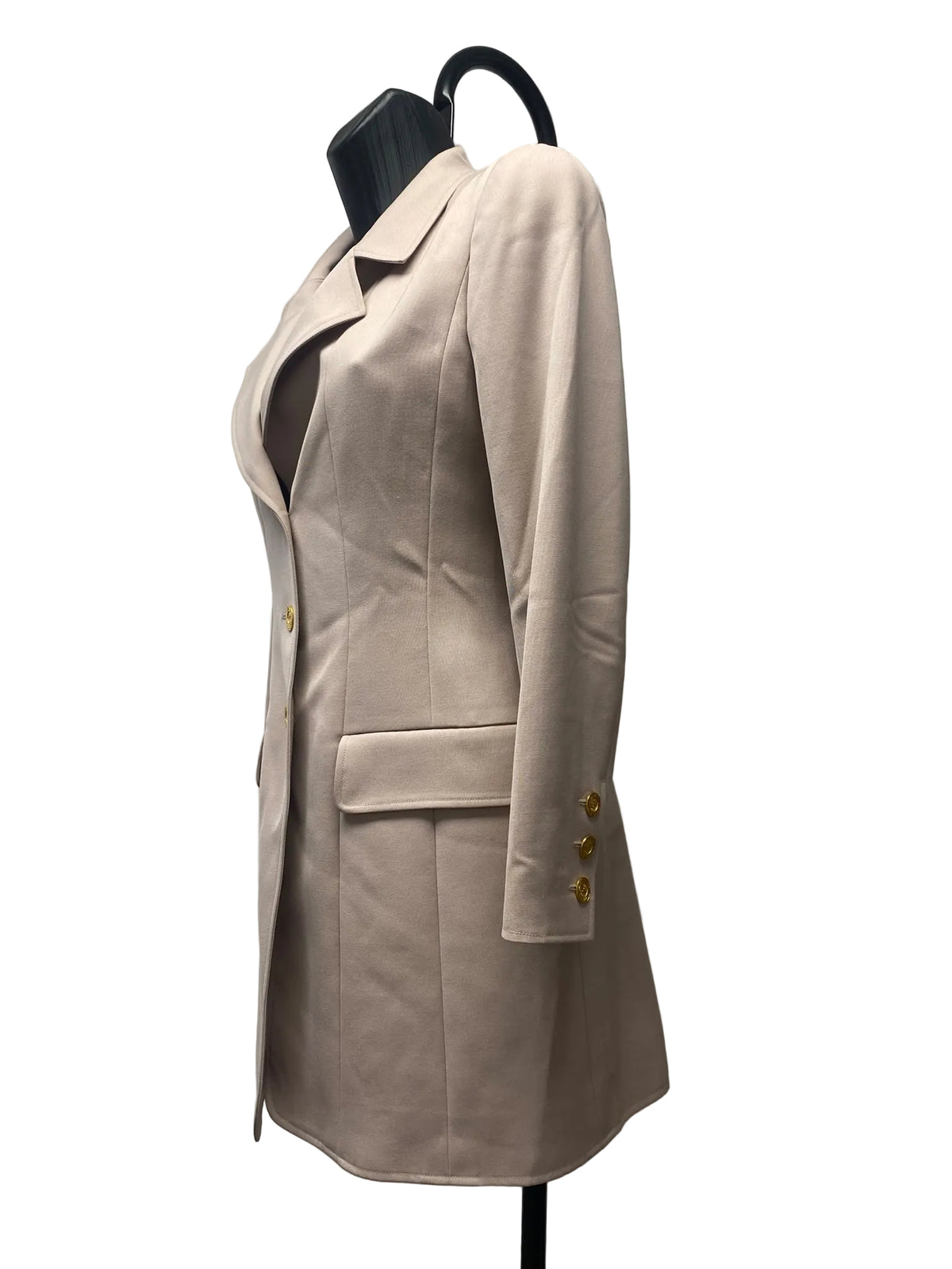 Chanel Vintage 1997 Spring Beige Wool Long Jacket Coat – Size 38