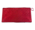 Christian Dior Red Satin Cannage Crystal Embellished Clutch Bag
