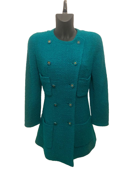 Chanel Aqua Green Dress in Tweed
