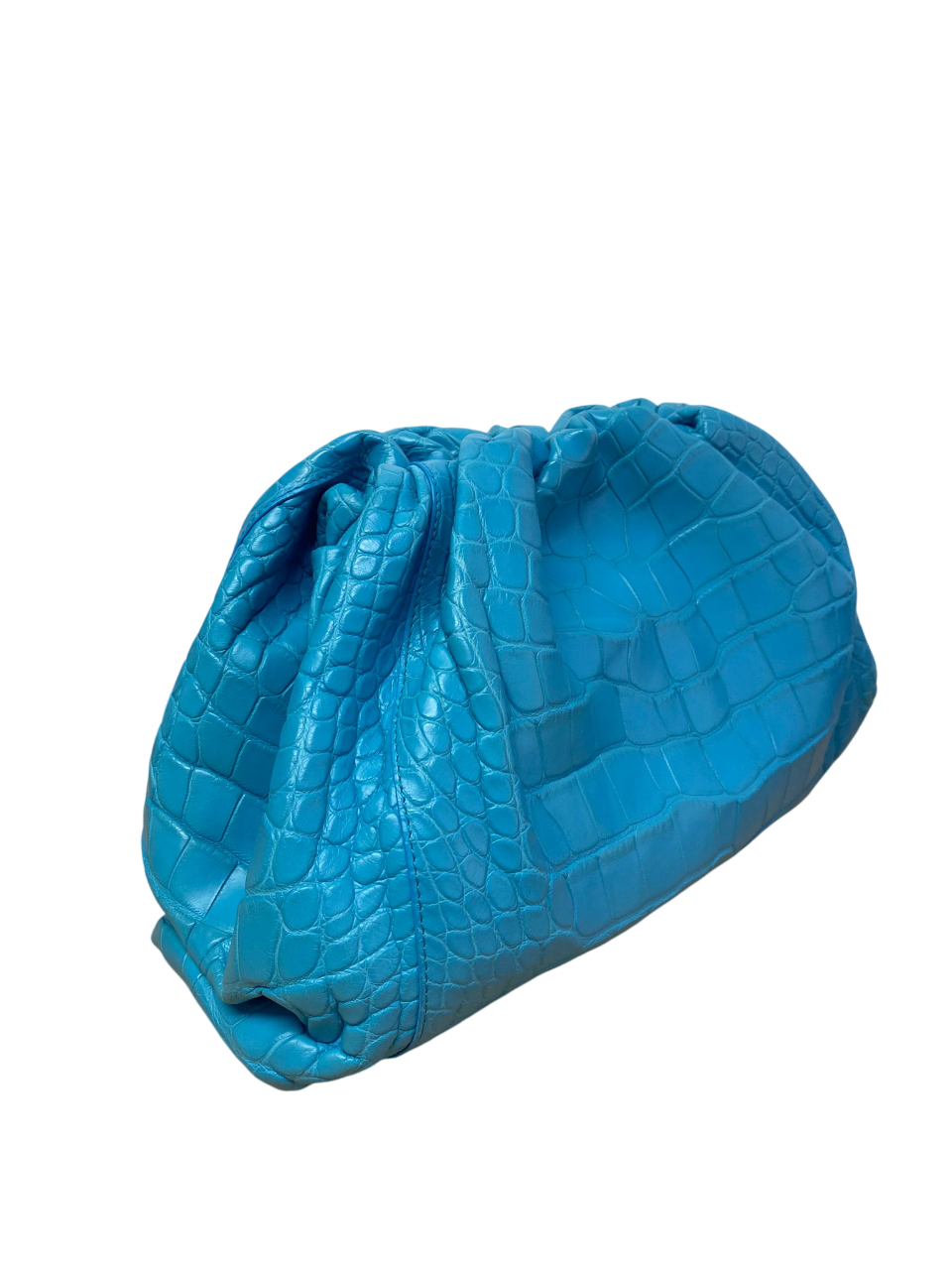 Bottega Veneta Light Blue Pouch in Crocodile leather