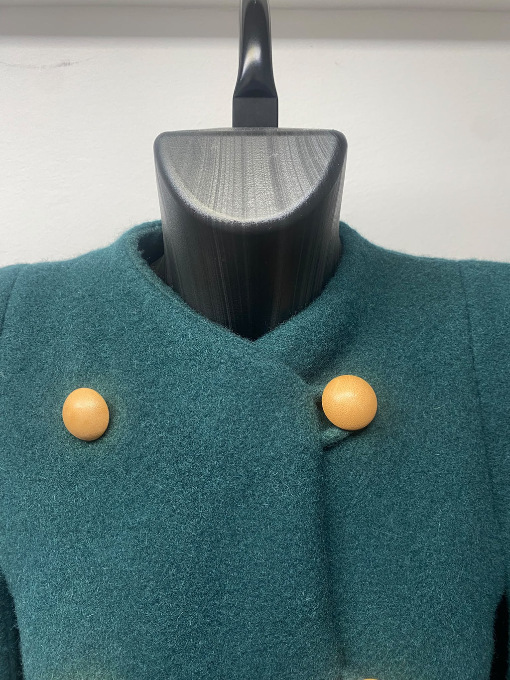 Chloé Dark Green Virgin Wool & Mohair Double-Breasted Cape Coat – Size 34