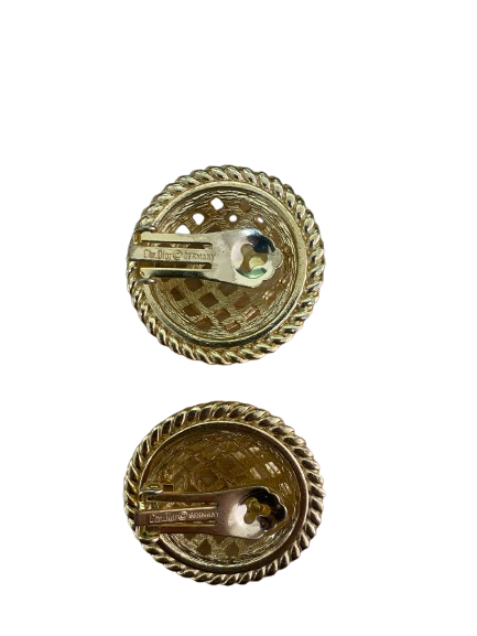 Christian Dior Golden Button Earrings