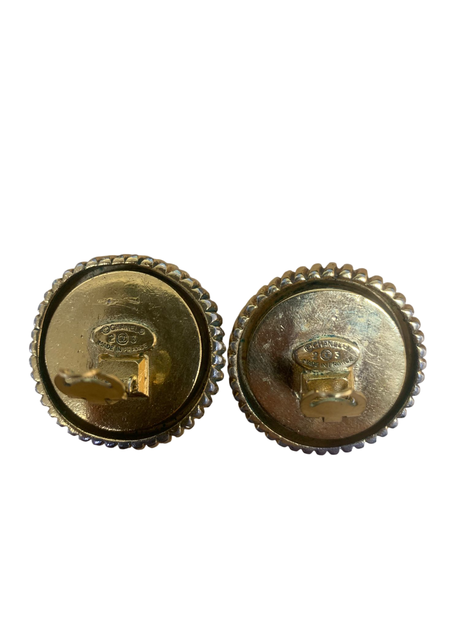 Chanel Black and Gold Pearls Earrings