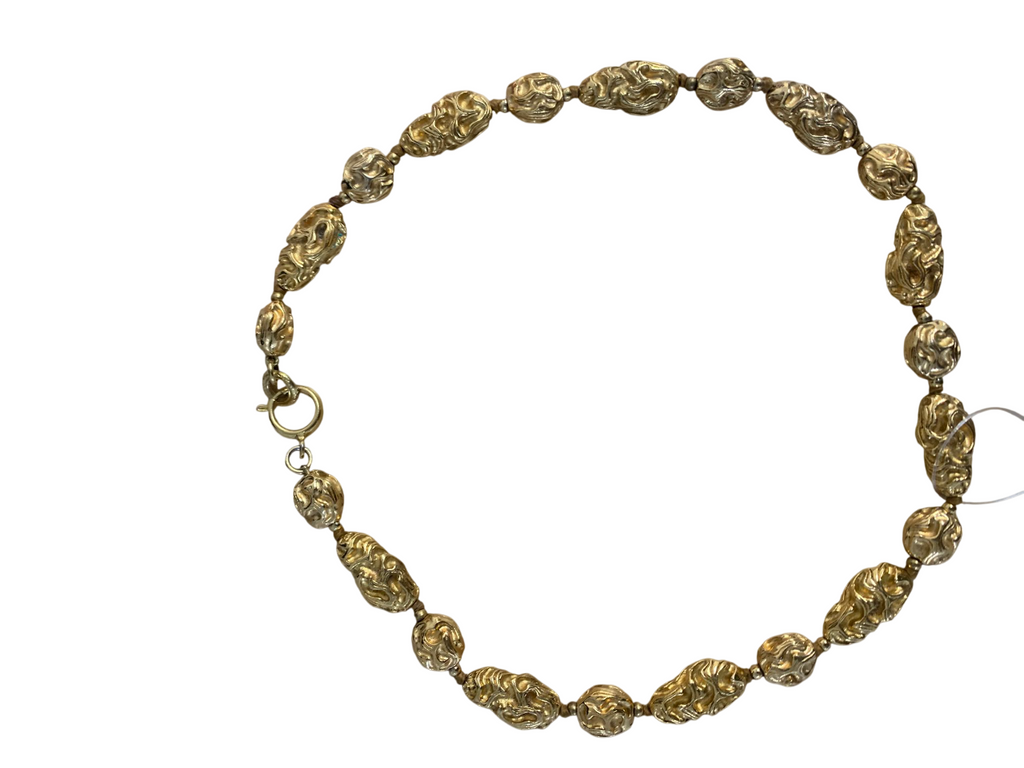 Coco Chanel Long Golden Pearl Filigree Necklace by Goossen