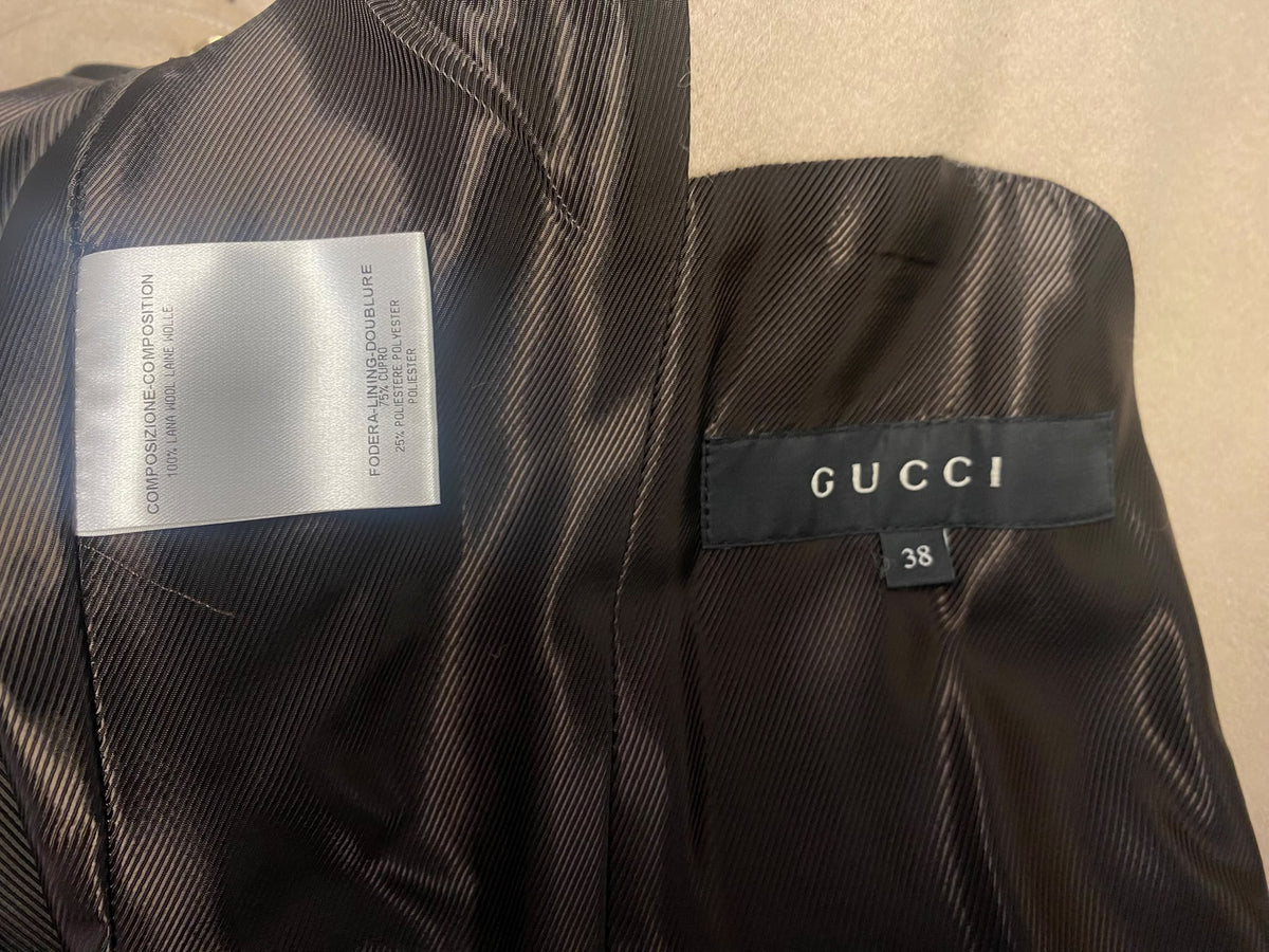 Gucci by Frida Giannini (2010) Beige Tailored Wool Single-Breasted Coat (IT 38)