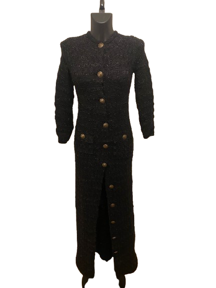 Balenciaga Back to Front Black Tweed Dress by Demna (2022)