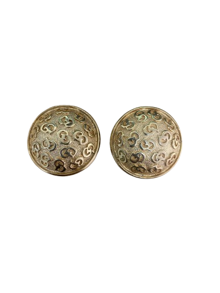 Christian CD Monogram Clip On Gold Earrings