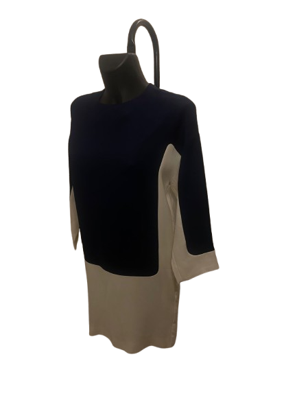 Celine Navy and Ecru Dress