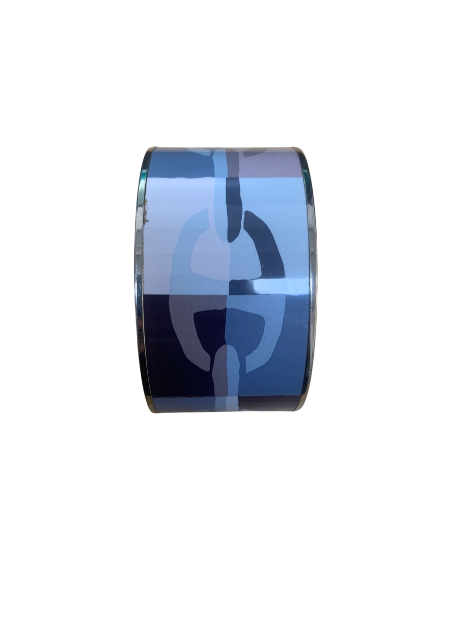 Hermes Optique Chain D'Ancre Printed Enamel Palladium Plated Bangle Bracelet