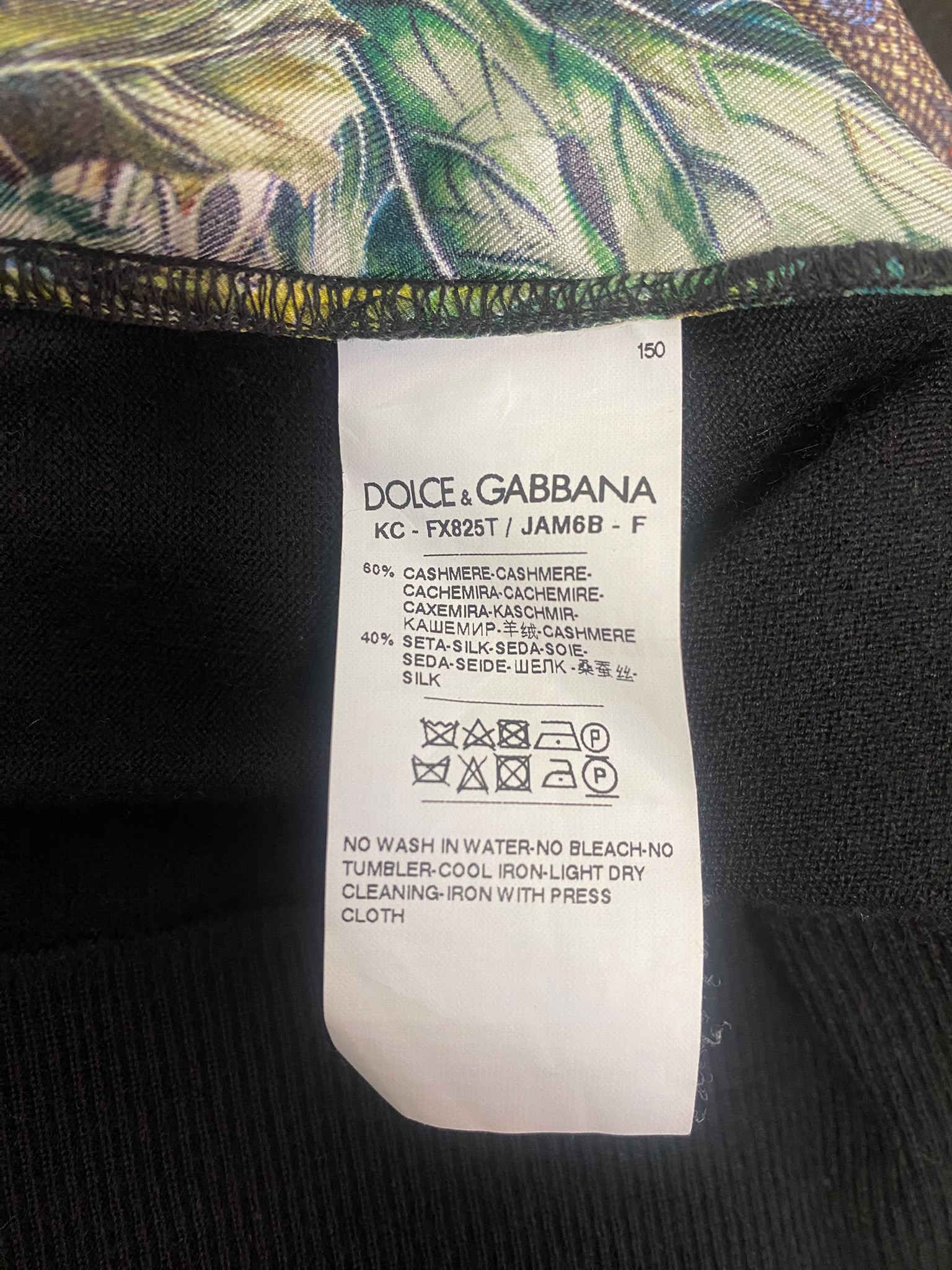 Dolce & Gabbana Cashmere & Silk Grape Print Cardigan - Size IT 44