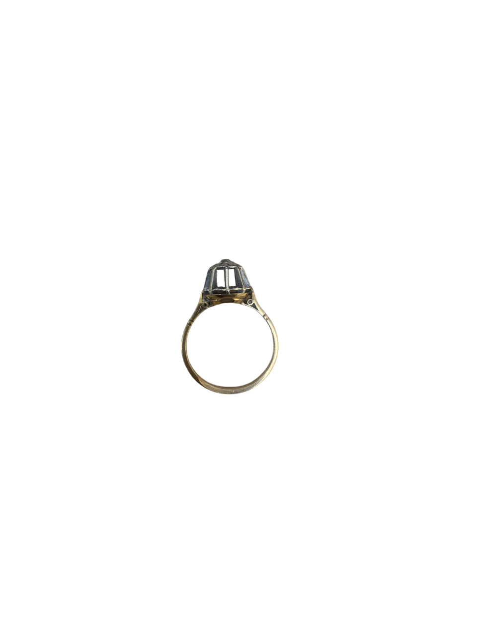 "Solitaire" Ring in 18K Yellow and white Gold