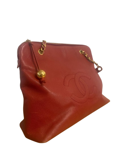 Chanel Coco Mark Chain Tote Bag in Red (1194)