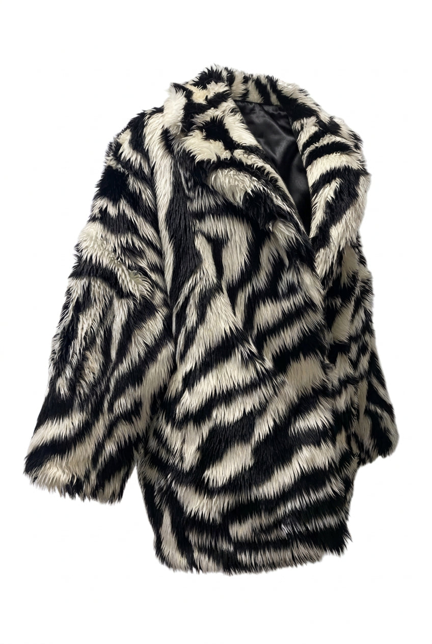 Gucci Zebra-Print Fur Coat PreFall2019