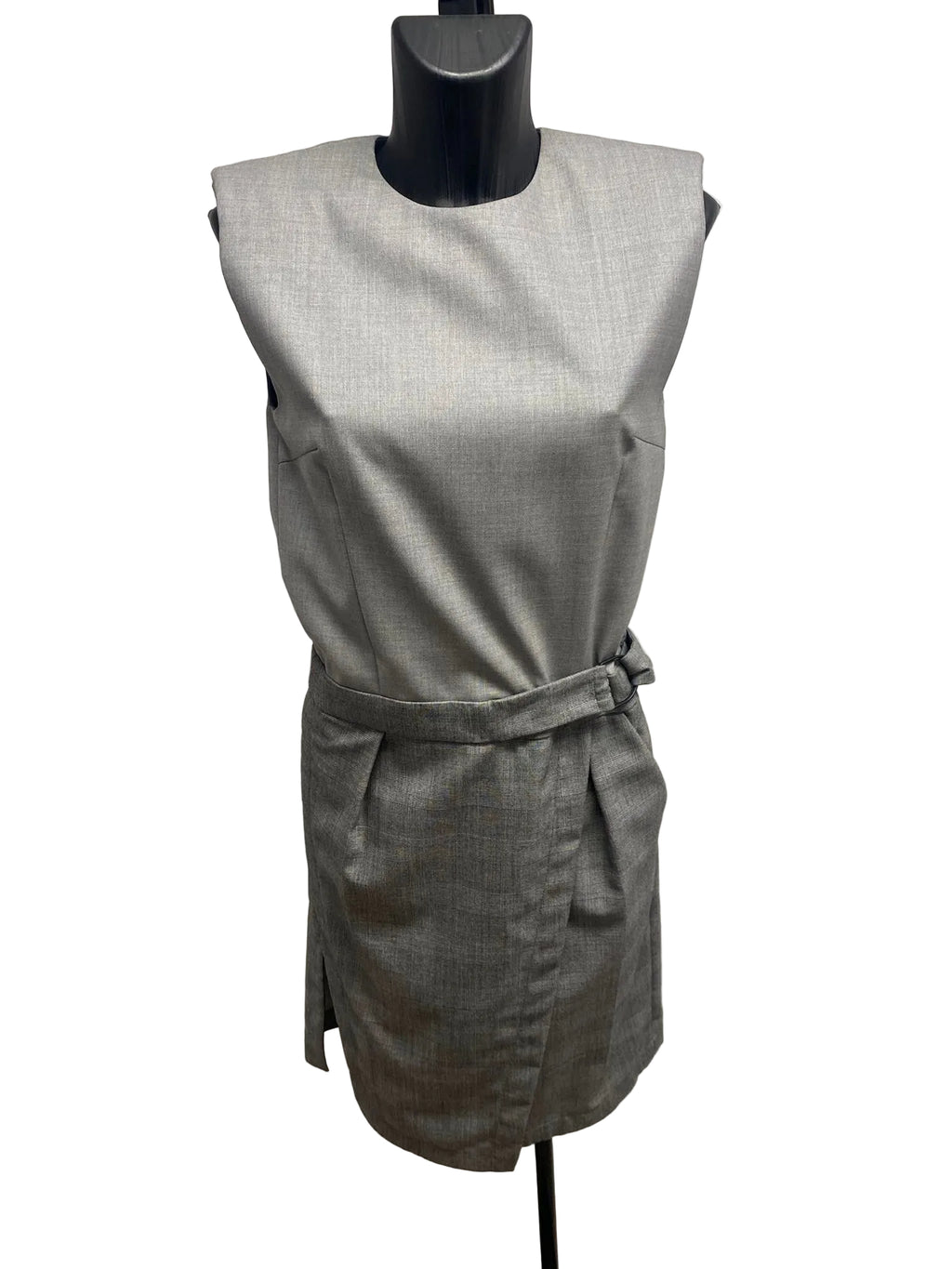 Louis Vuitton Sleeveless Wool & Cashmere Grey Dress - Size 36