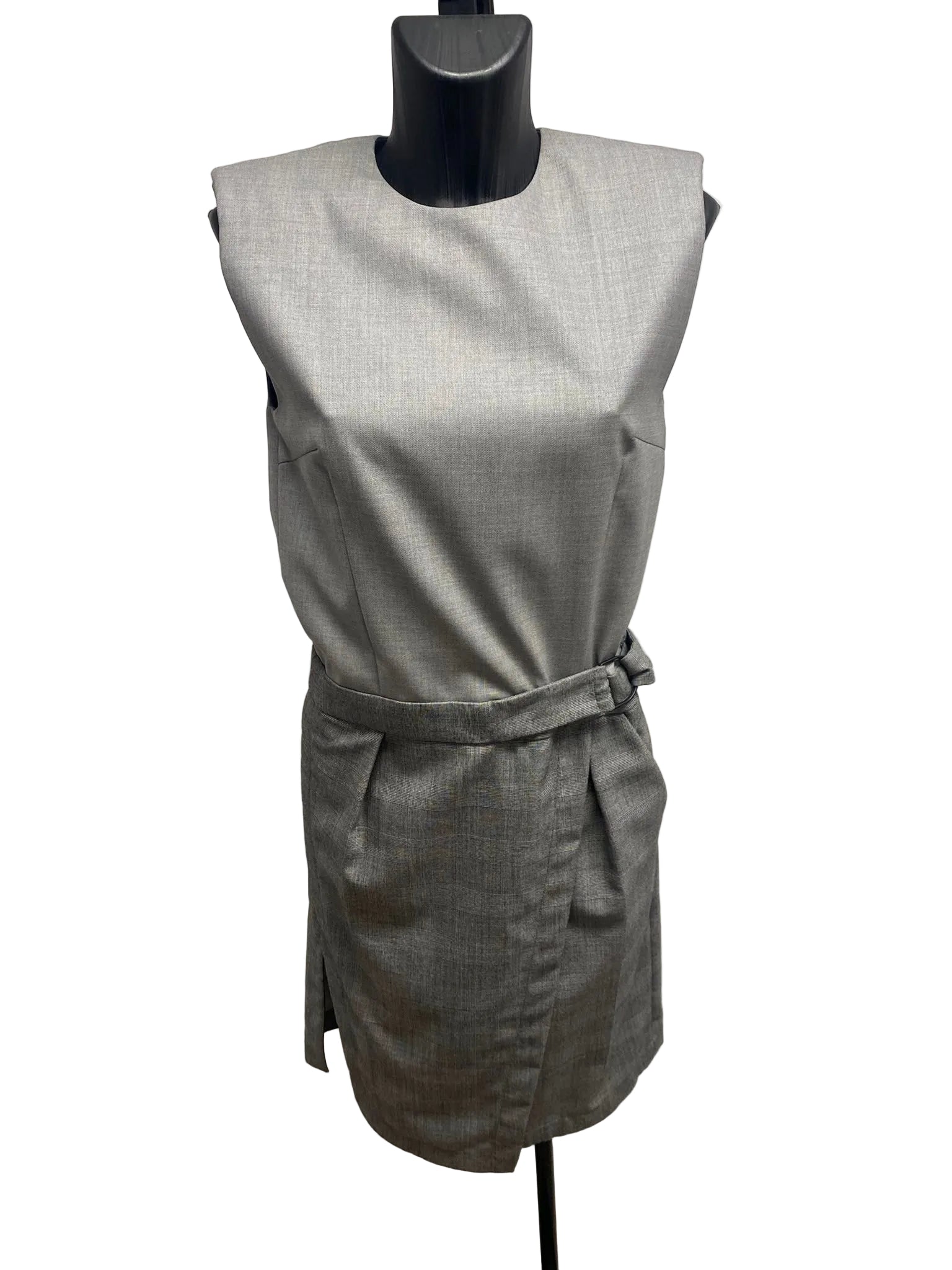 Louis Vuitton Sleeveless Wool & Cashmere Grey Dress - Size 36