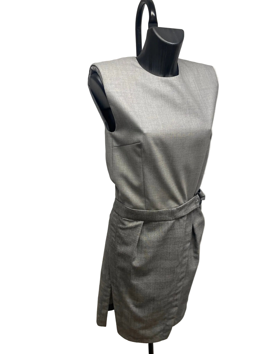 Louis Vuitton Sleeveless Wool & Cashmere Grey Dress - Size 36