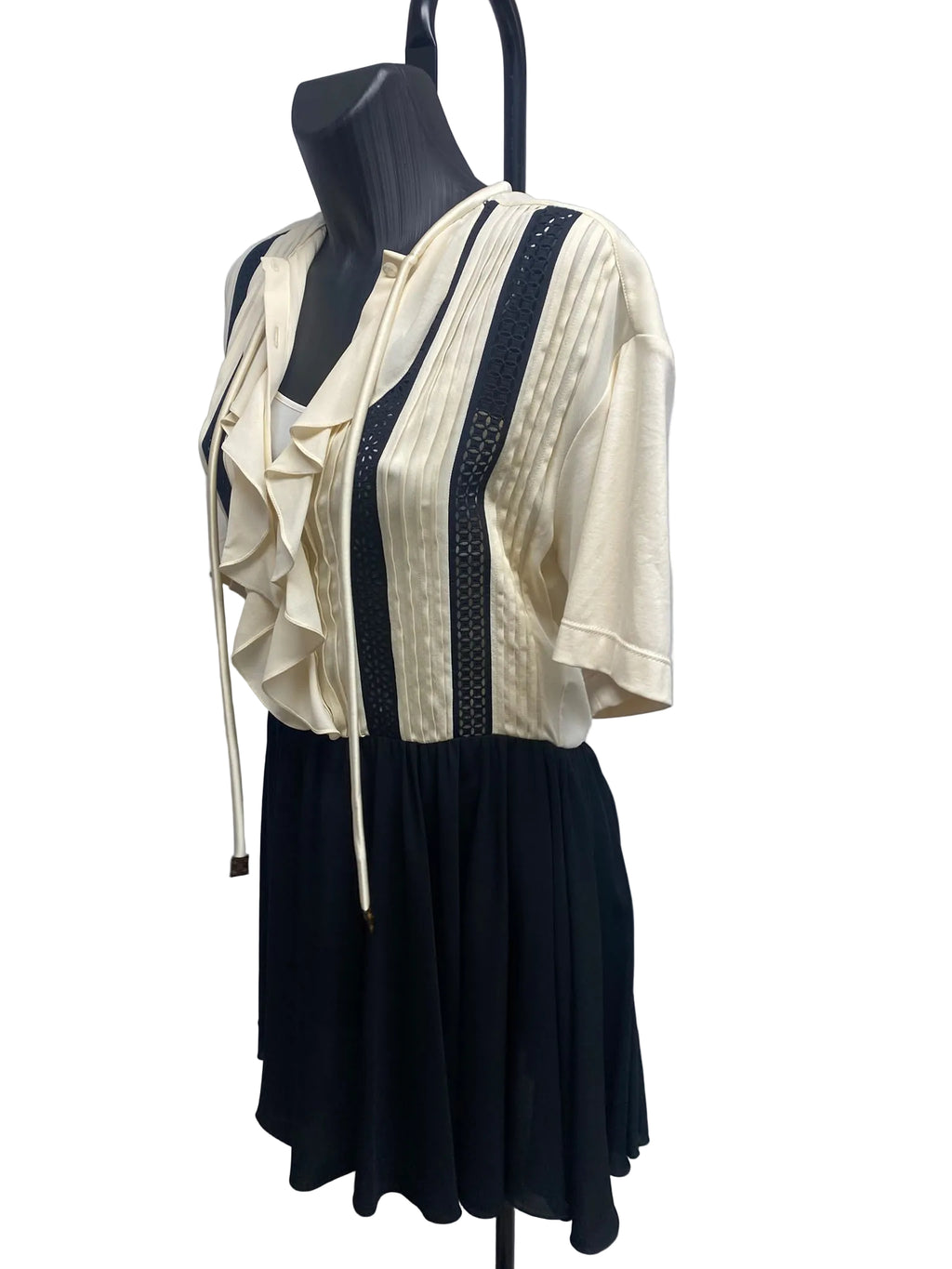 Louis Vuitton Silk-Blend Ruffled Contrast Dress - by Marc Jacobs SS12